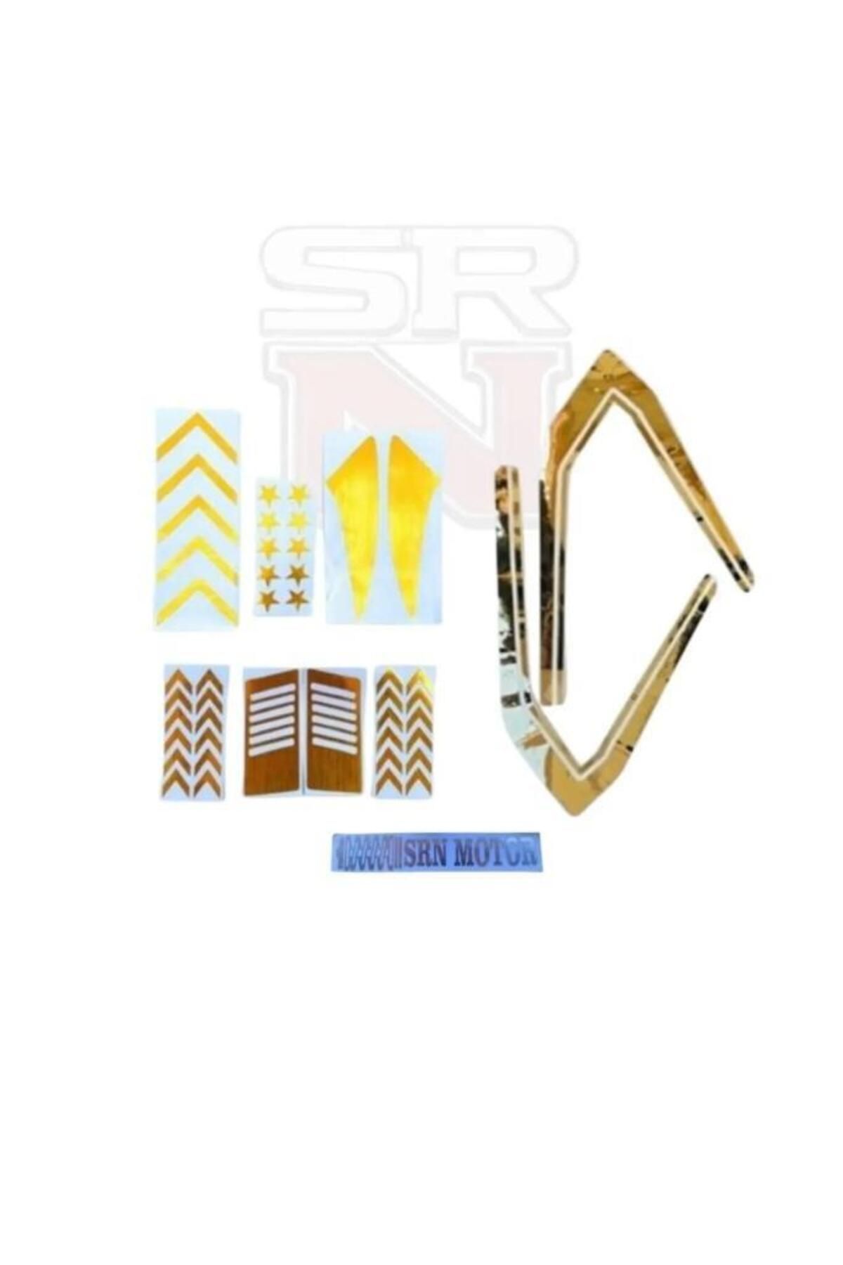 GMS Cg Çita Depo şeridi yan kapak çamurluk sakal komple sticker seti Gold
