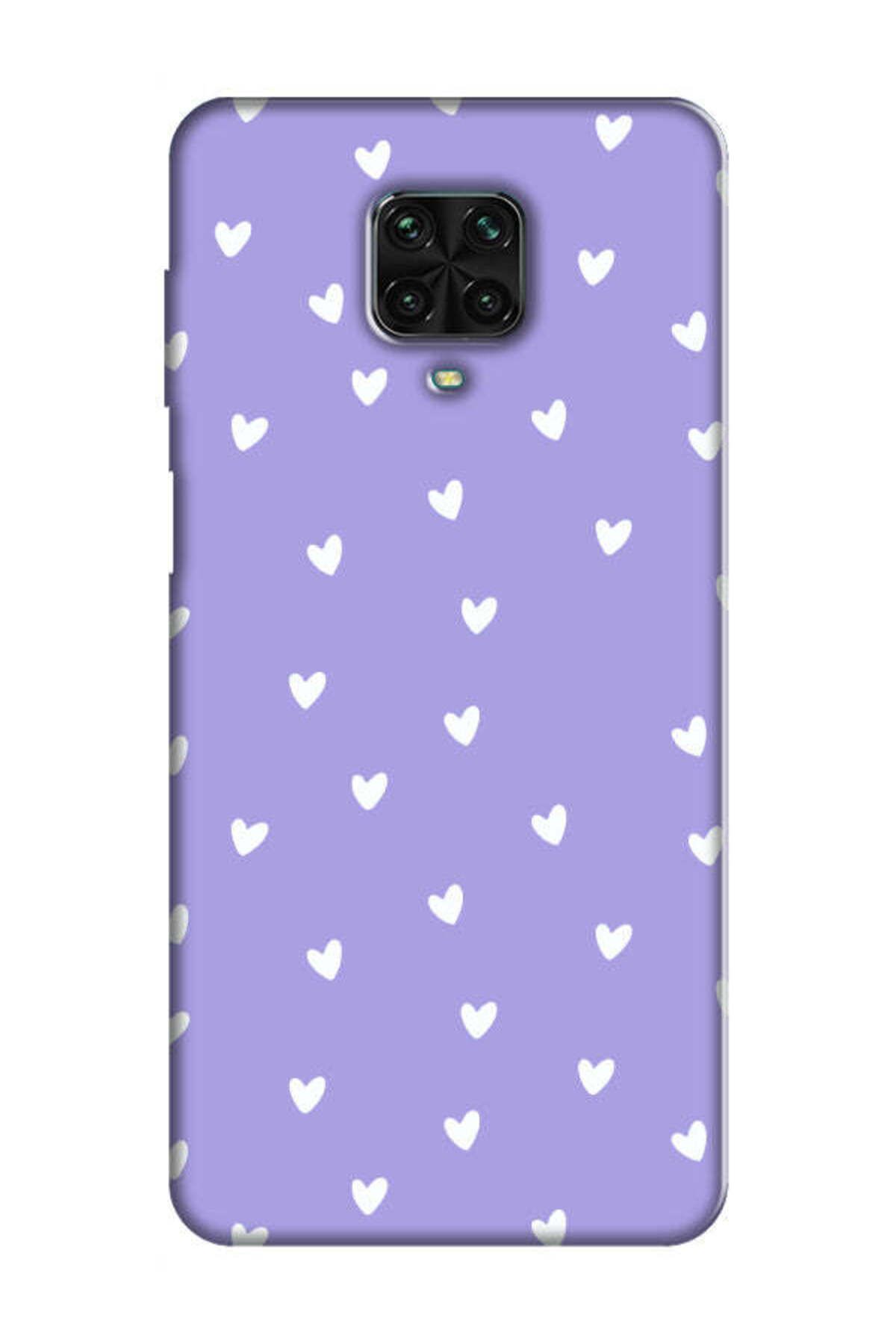 frondcase Redmi Note 9 Pro Küçük Kalpler Lila Telefon Kılıfı