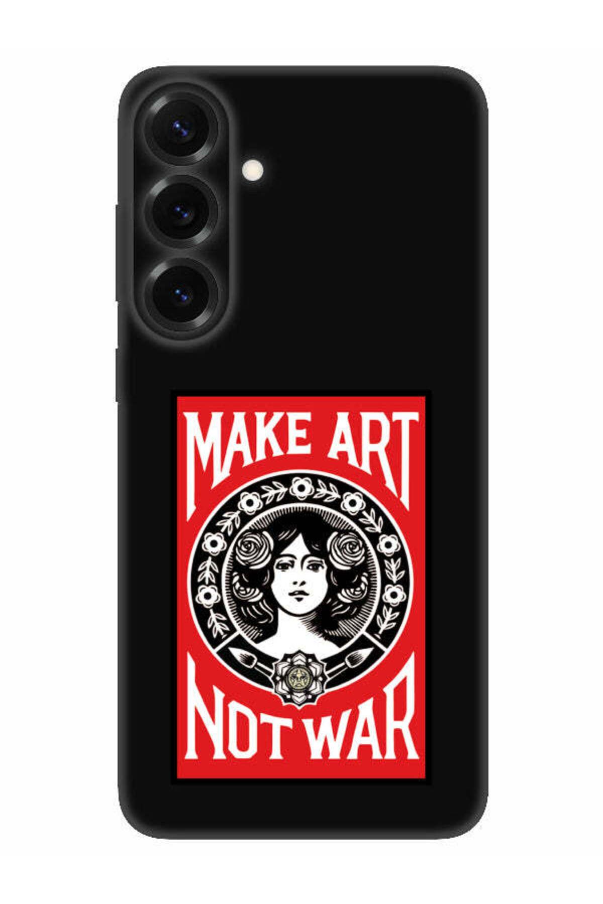 frondcase Samsung S25 Plus Make Art Not War Siyah Telefon Kılıfı