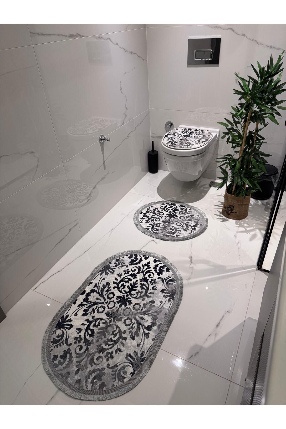 d'niss home touch of nature in your home D'NISS 3 Parça Banyo Paspası