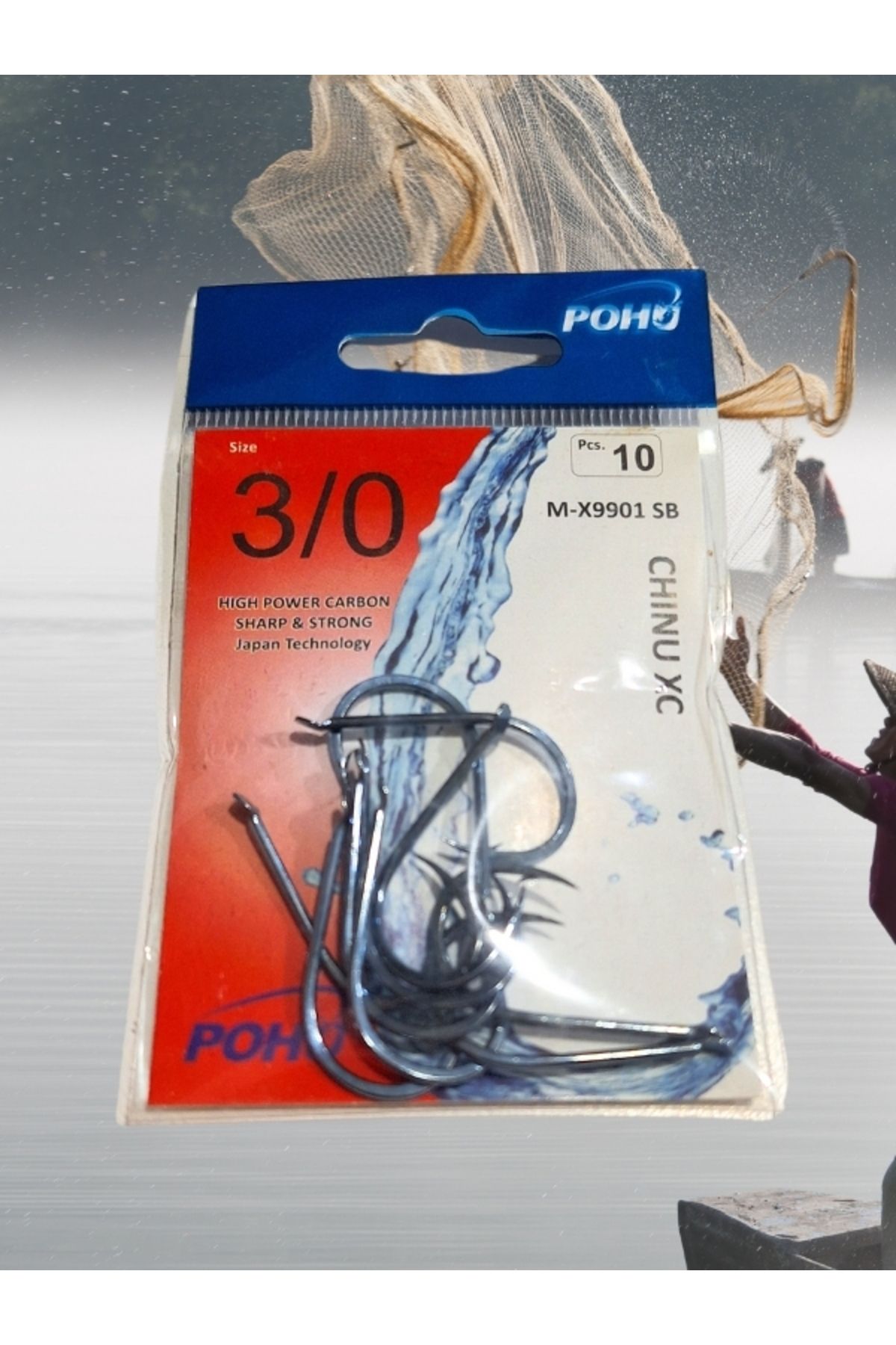 POHU Chinu 3/0 Numara 10'lu Paket M-x 9901 Sb Çapraz Olta Iğnesi