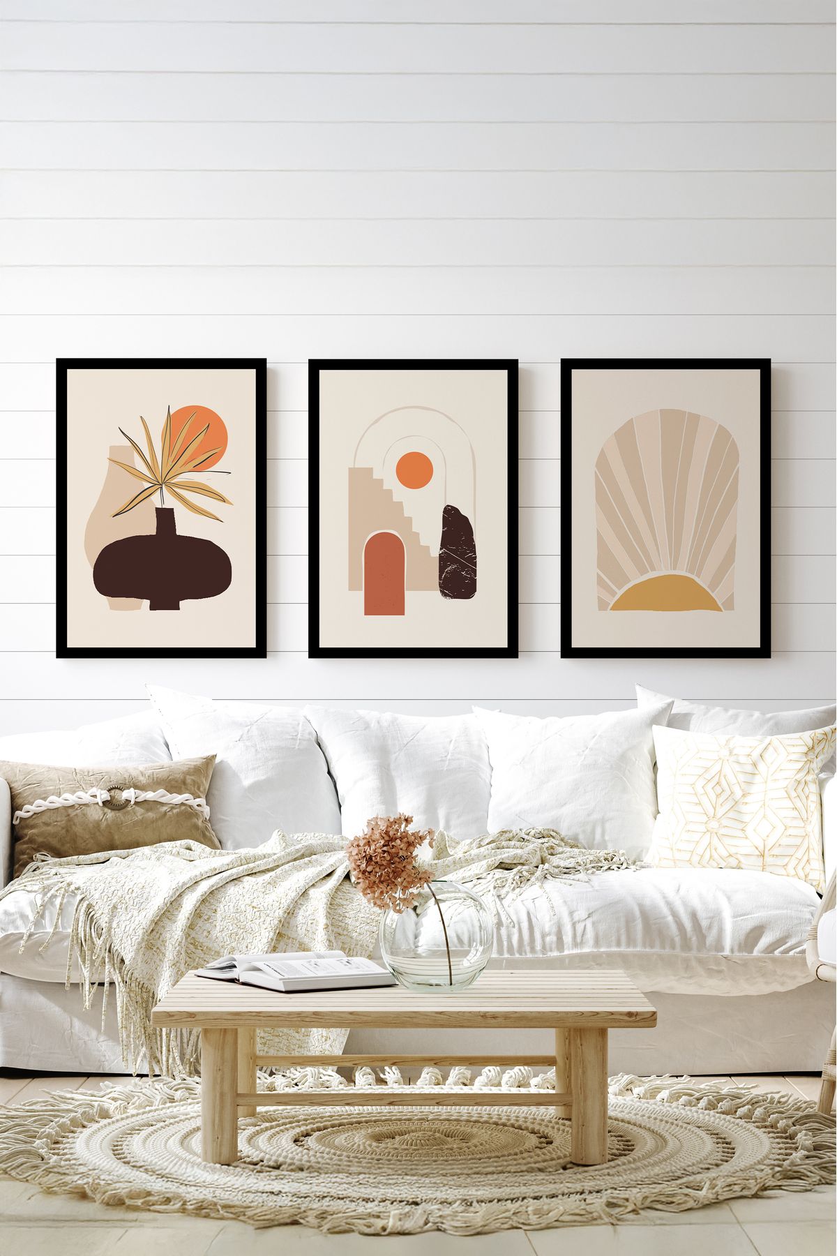 artflow 3 Parça Çerçeve Görünümlü Mdf Tablo Seti
