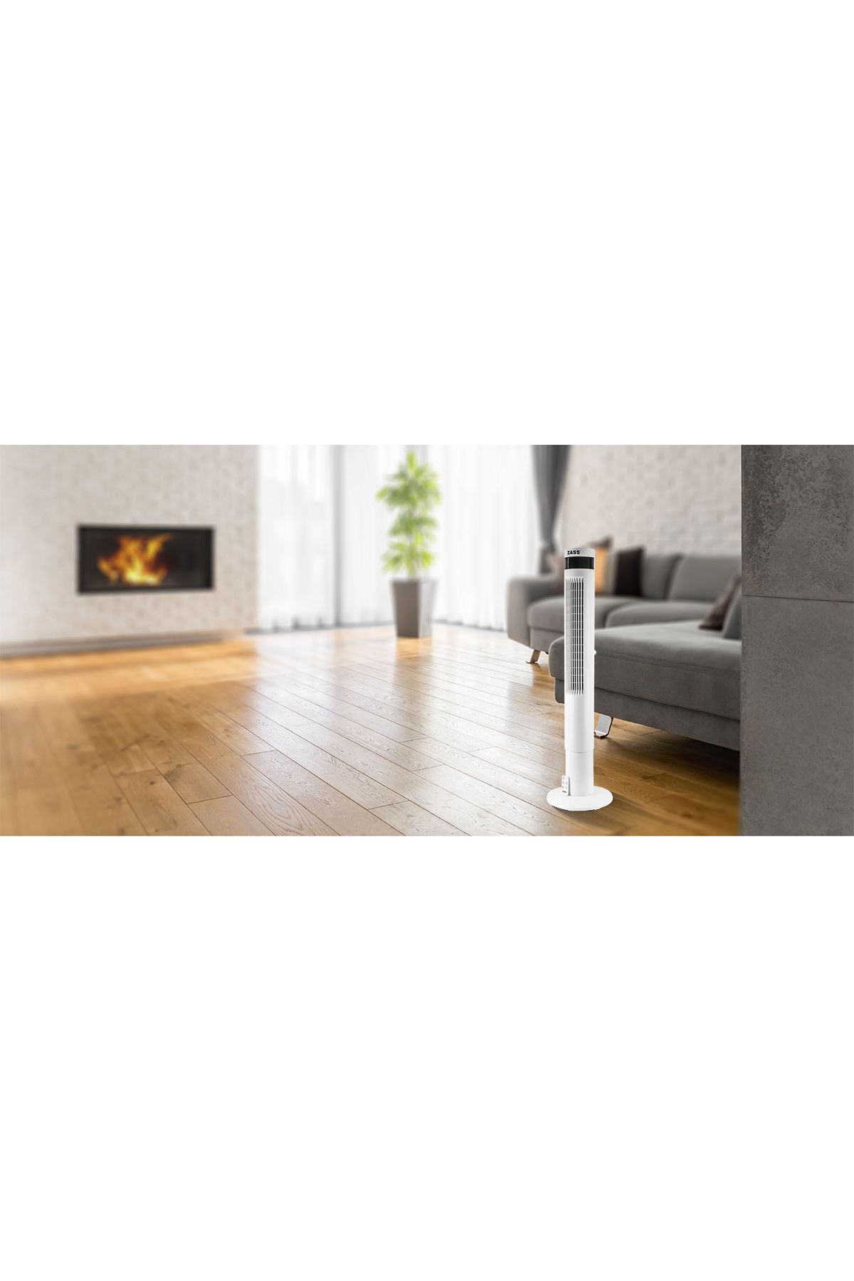 Zass-Tower fan with remote control Zass ZTF 02, 3 speed, 12h digital timer, LED ambient display, 3 modes 10