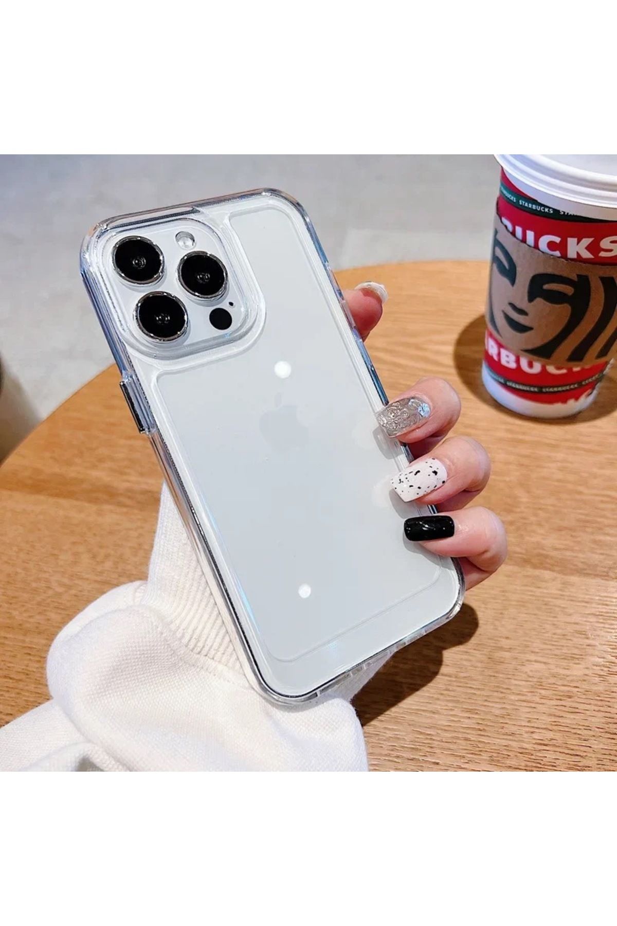 HYPERSOFT Iphone 13 Pro Uyumlu Premıum Şeffaf Telefon Kılıfı Arkası Sararmaz Yanları Sararır Sert Mika Kap