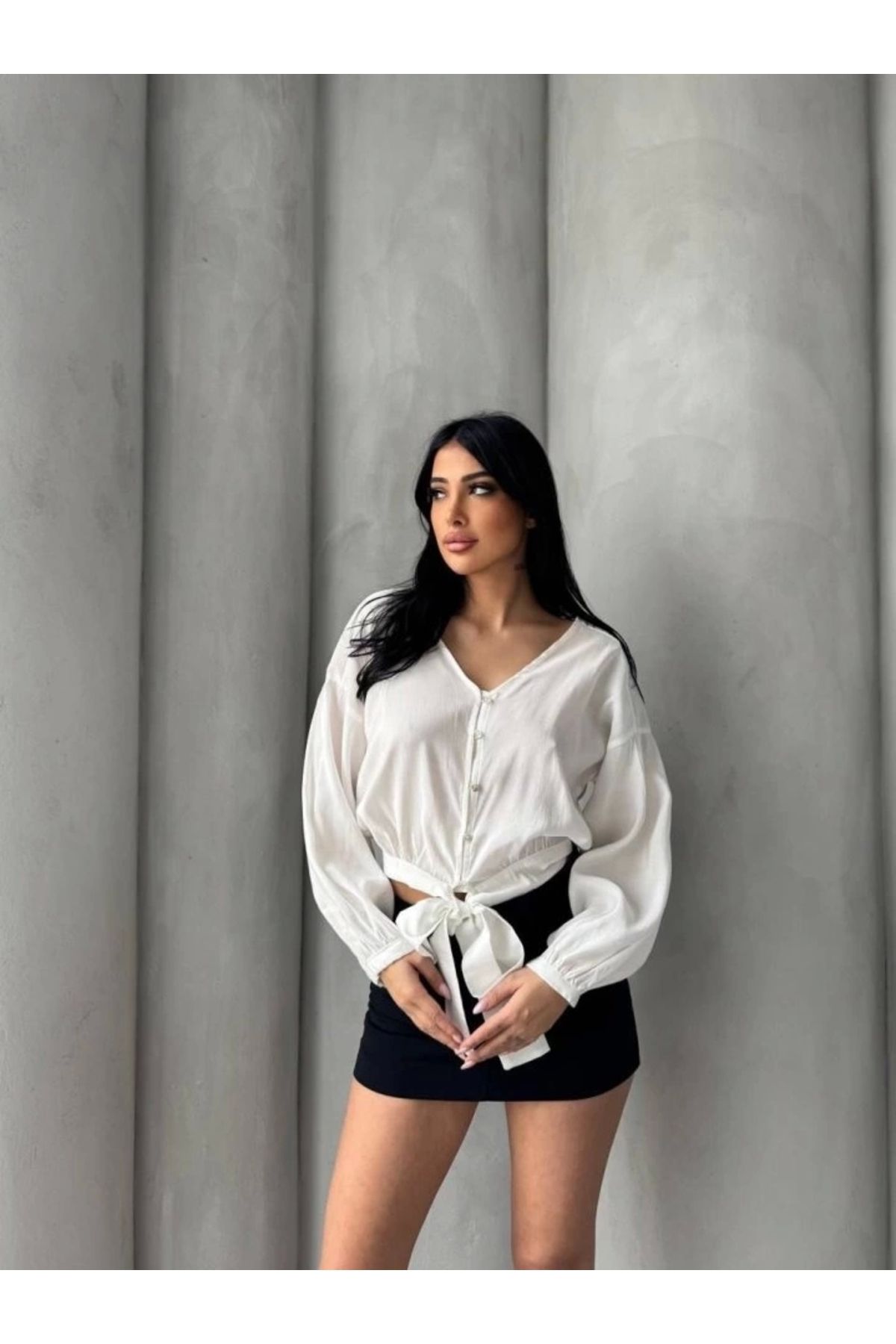Butik Bağlama Detaylı Gömlek