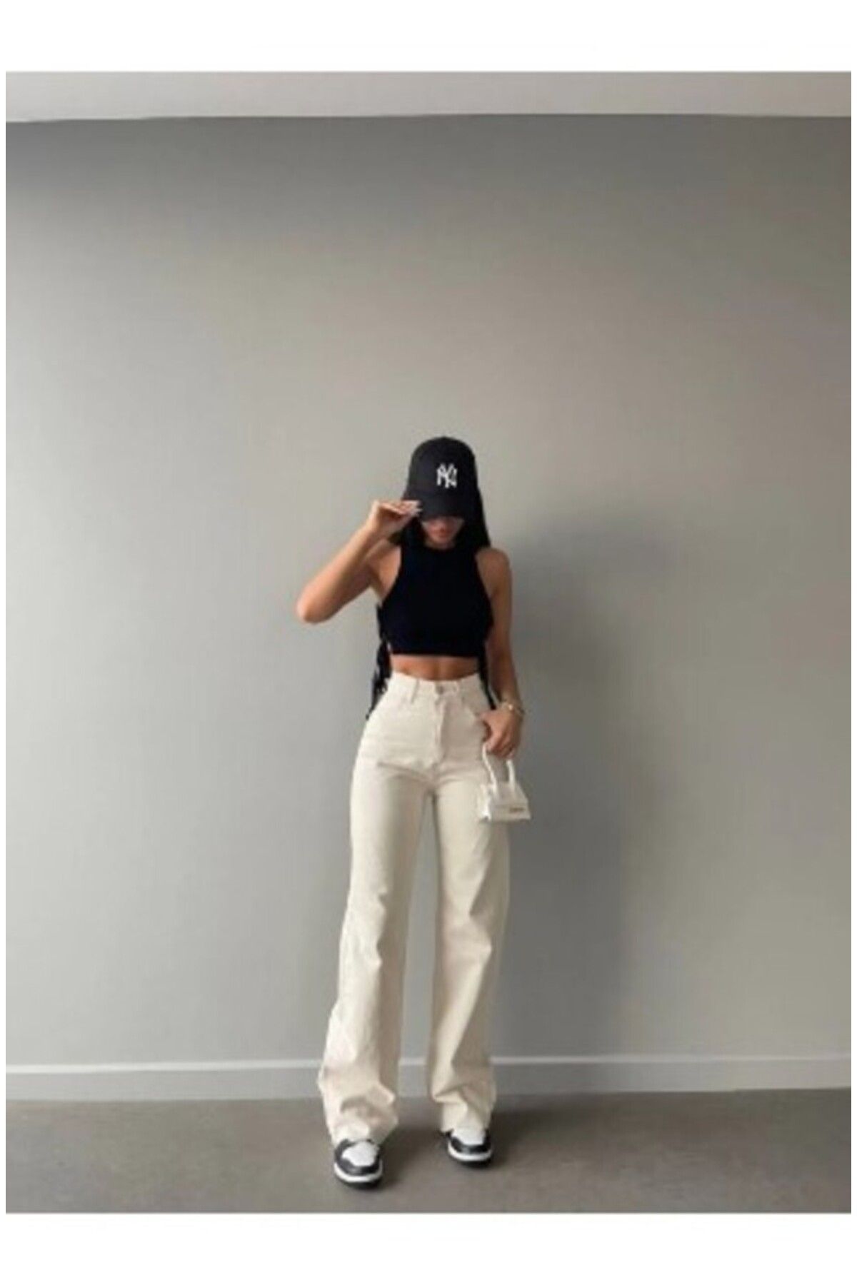sion jeans SİON JEANS Krem Geniş Paça E.X.T.R.A Yüksek Bel Star Bol Paça Kadın Pantolon Palazzo 90'Wide Leg