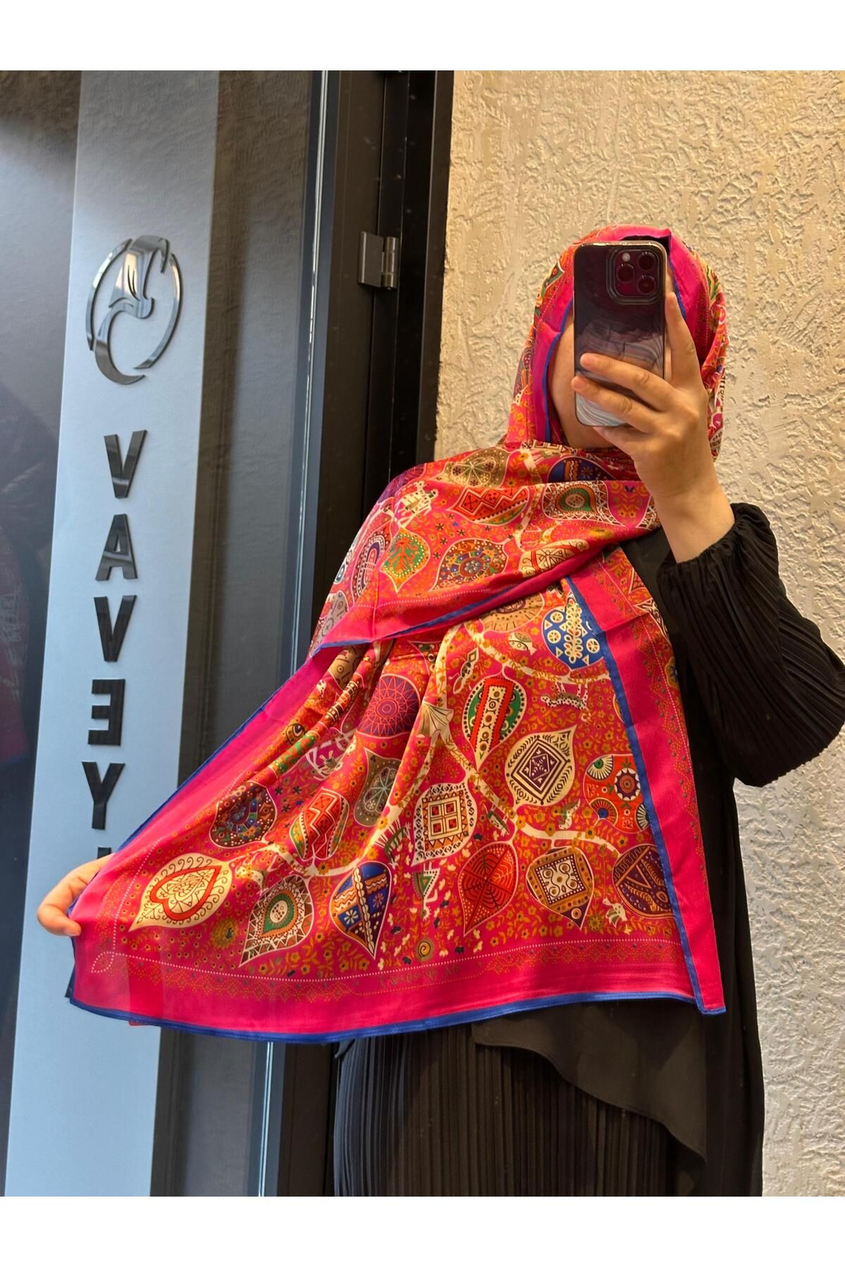 Vaveyla PEMBE ETNİK DESEN ŞAL