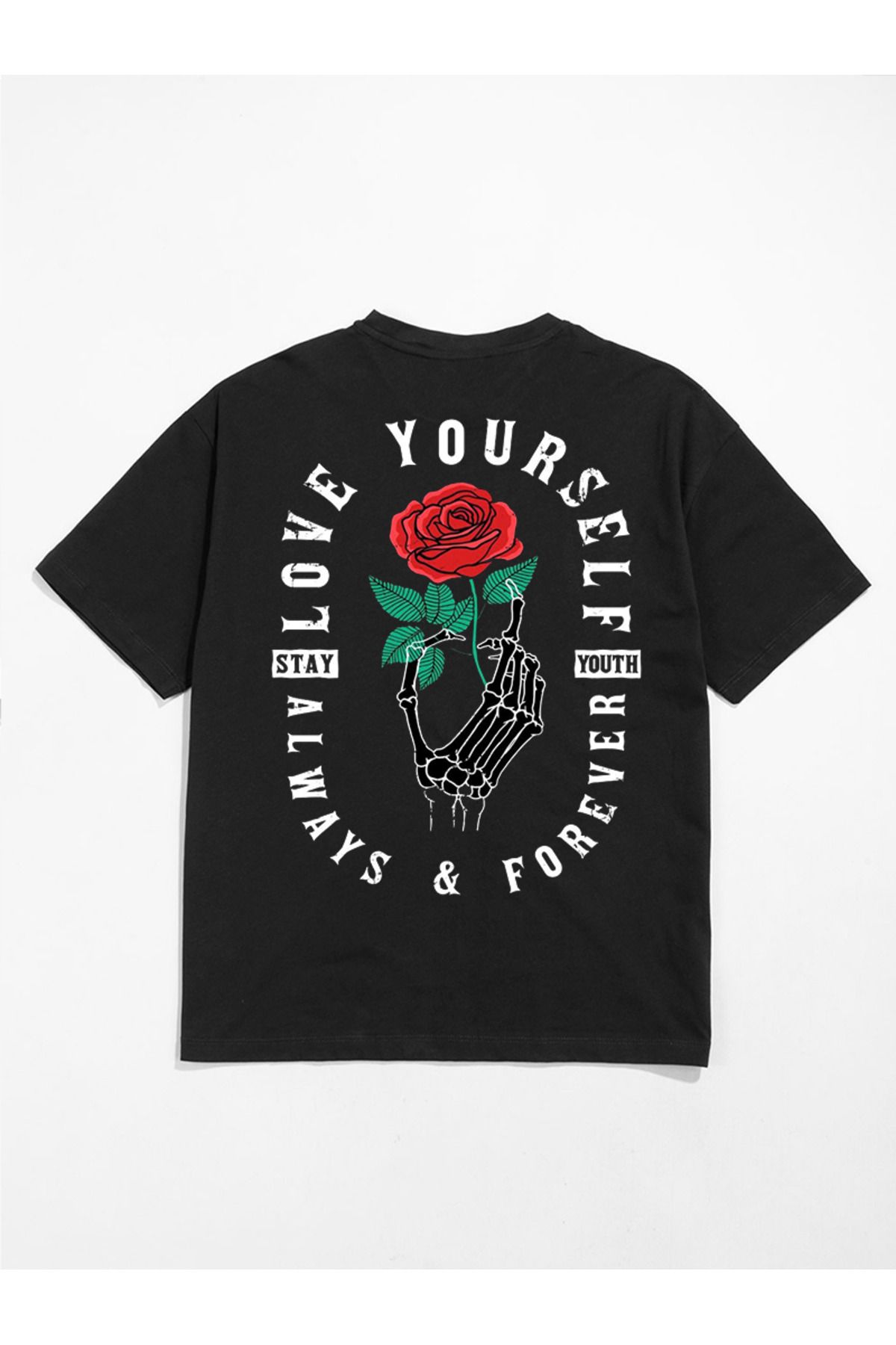 MODA Unisex Oversize Kalıp Love Your Self Baskılı T-Shirt