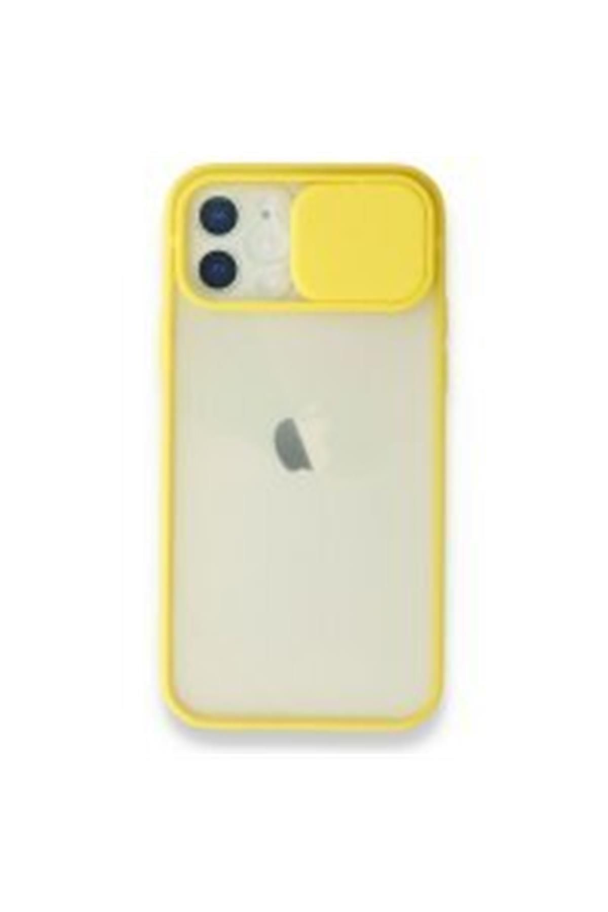 Amorix AMORİX IPHONE 12 KAMERA SÜRGÜLÜ RENKLİ KENARLI SİLİKON KILIF