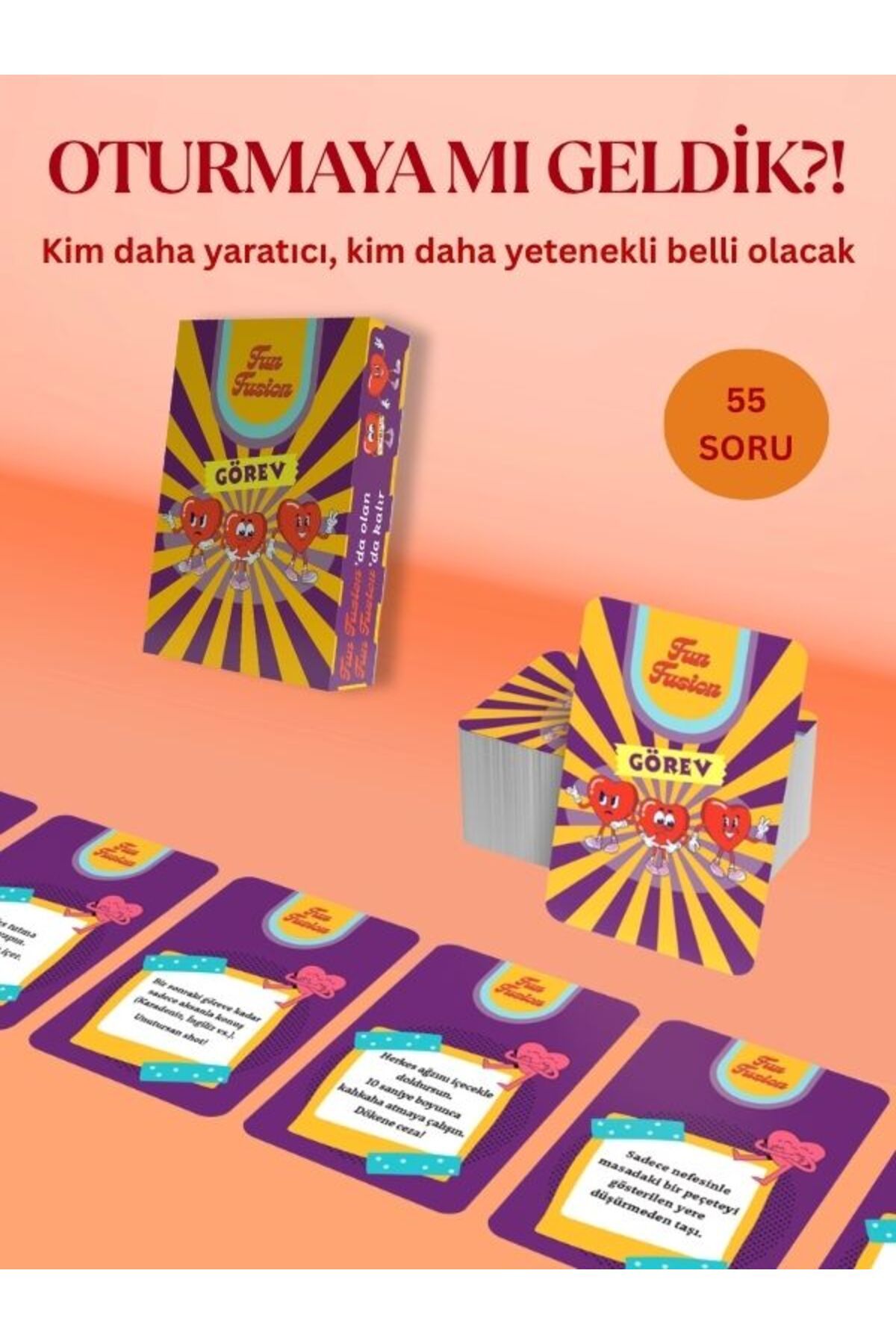 CHERIO Fun Fusion Arkadaşlar Arasında Görev Parti İçki Oyunu 55 soru