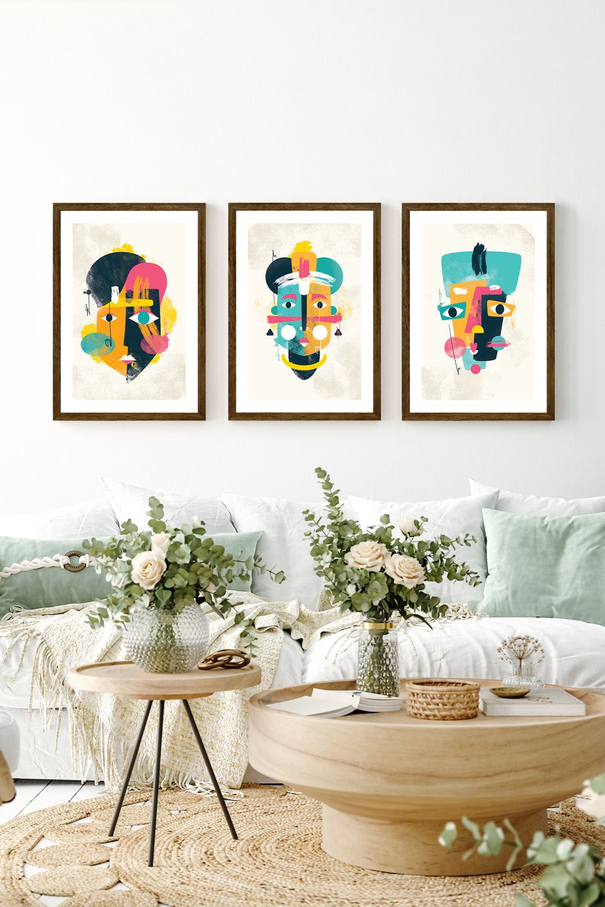 artflow 3 Parça Çerçeve Görünümlü Mdf Tablo Seti