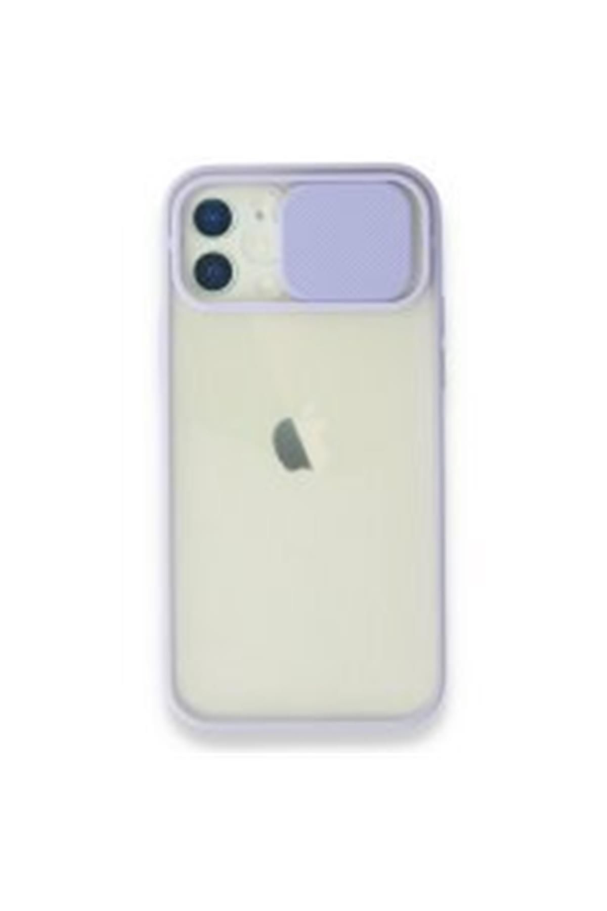 Amorix AMORİX IPHONE 12 KAMERA SÜRGÜLÜ RENKLİ KENARLI SİLİKON KILIF