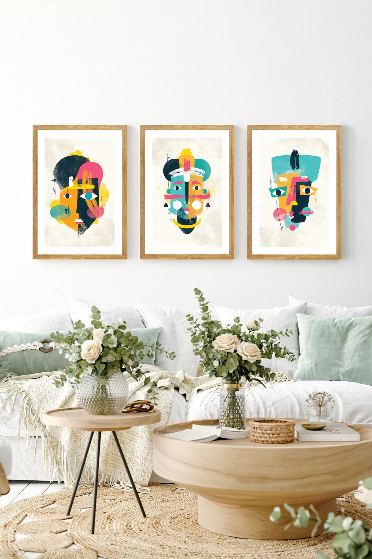 artflow 3 Parça Çerçeve Görünümlü Mdf Tablo Seti