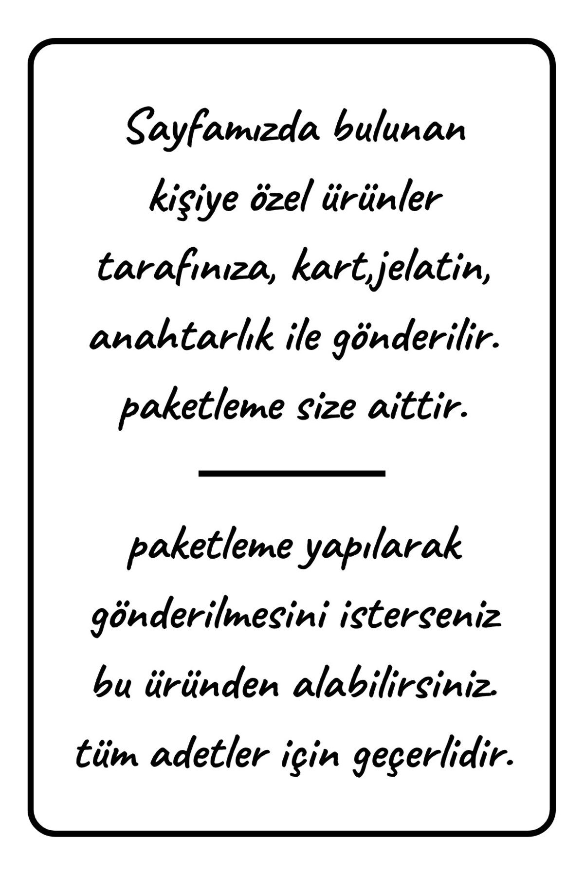 Emtory Home Anahtarlık Paketleme İşçiliği - Sadece kişiye özel ürünler için geçerlidir.)