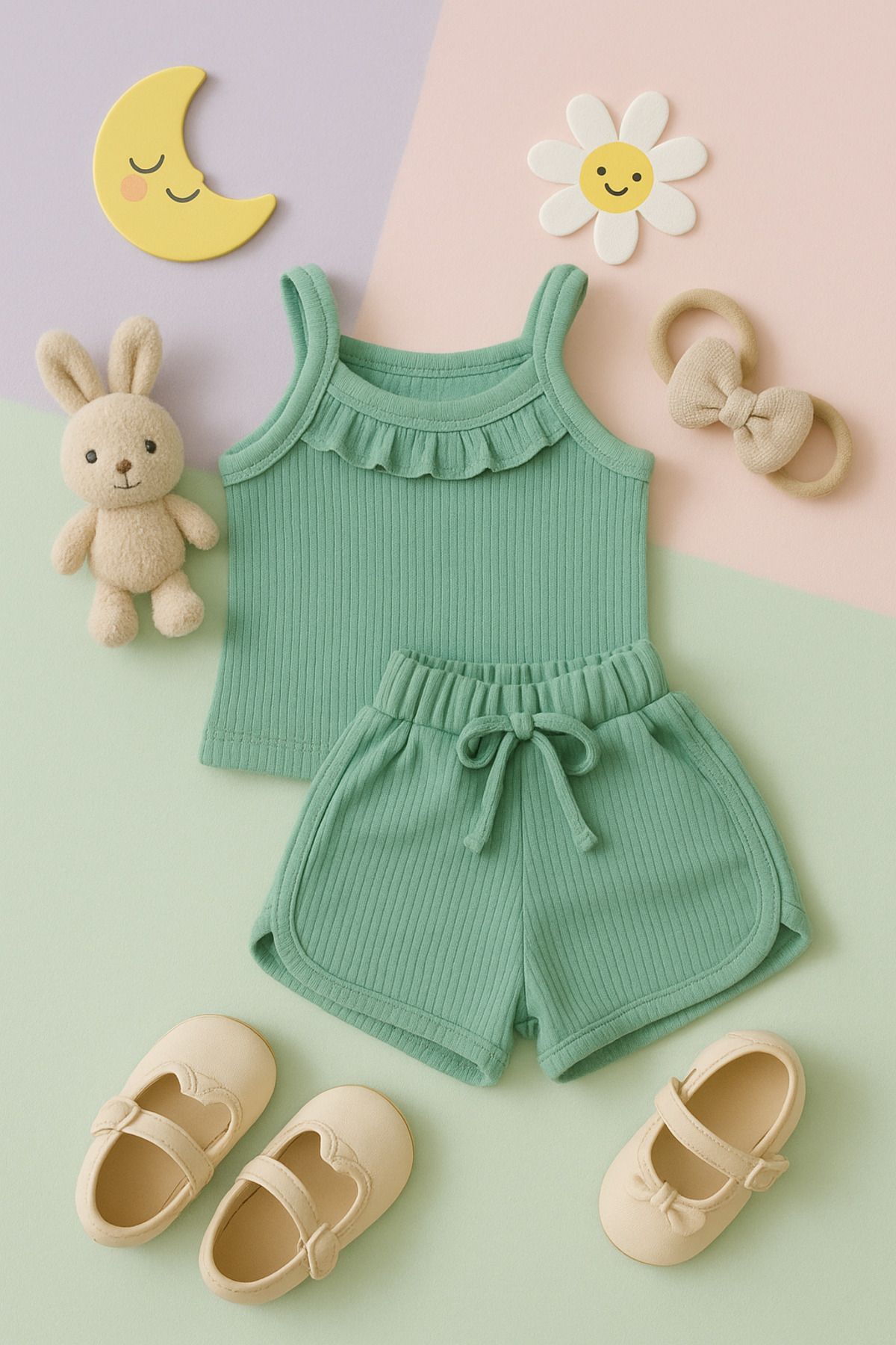 Atabay Kids 2 Lİ RAHAT KIZ ŞORTLU TAKIM