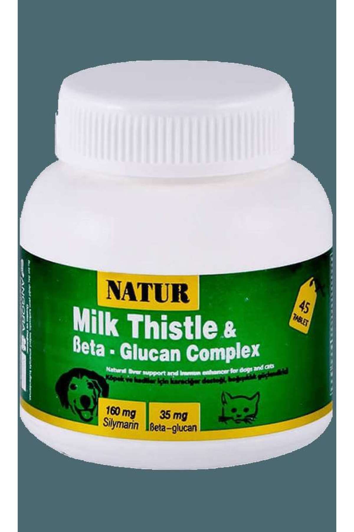 Orqinel Natur Milk Thistle & Beta Glucan Complex Kedi ve Köpek Karaciğer ve Bağışıklık Destek Ürünü 45 Table