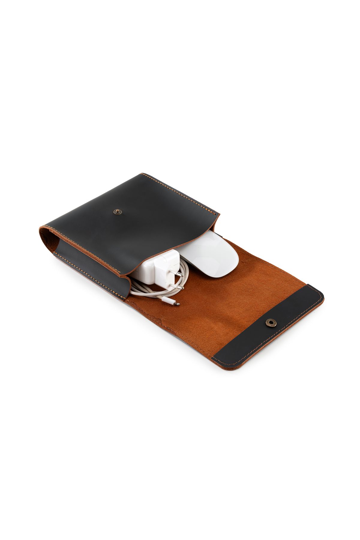 LWA Leather Deri El Yapımı MacBook & iPad Şarj Kılıfı | Laptop ve Tablet Aksesuarları için Kablo Çantası