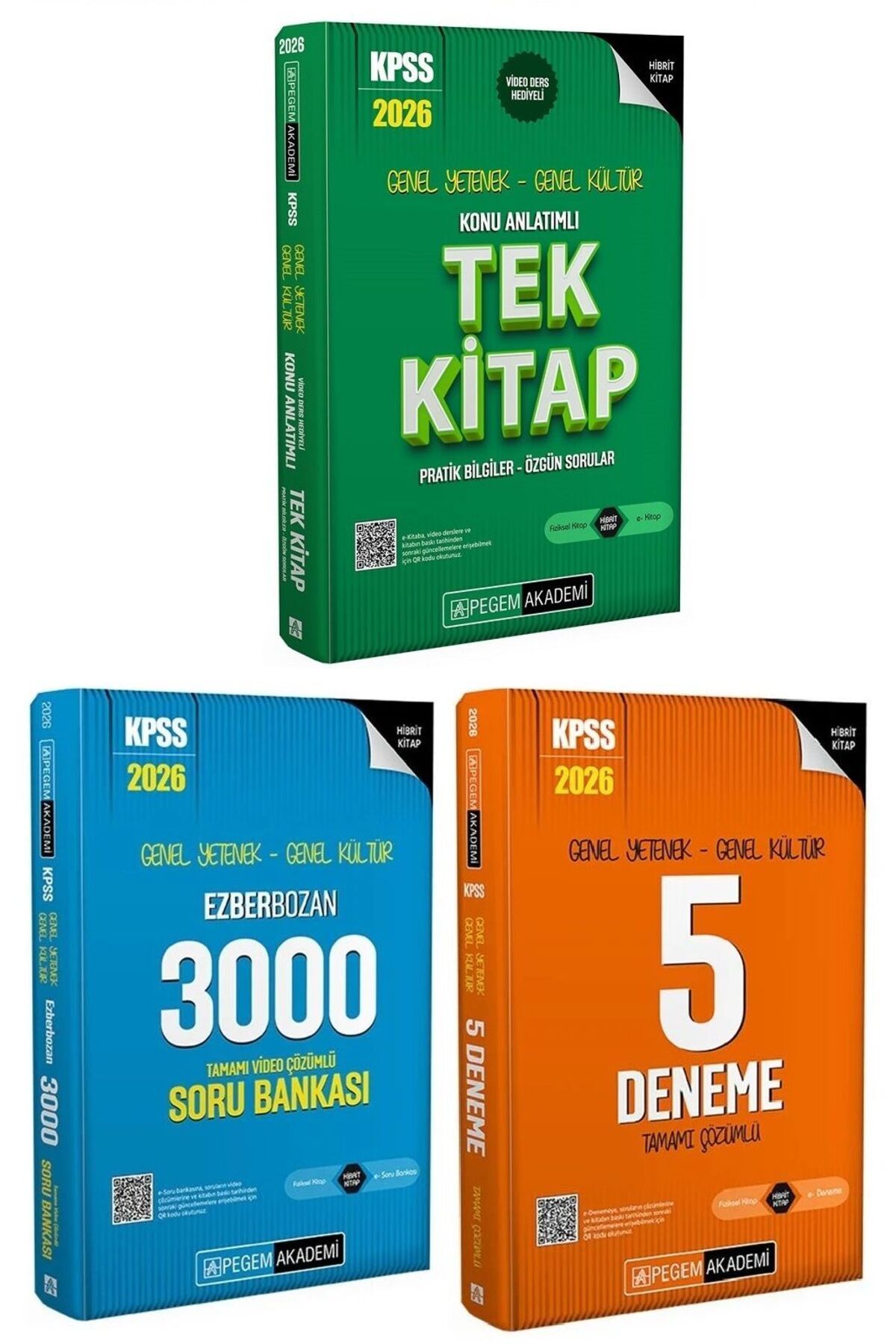 Makro Kitabevi Yayınları Pegem 2026 Baskı KPSS GY GK Konu + Soru Bankası + 5 Deneme 3 lü Set