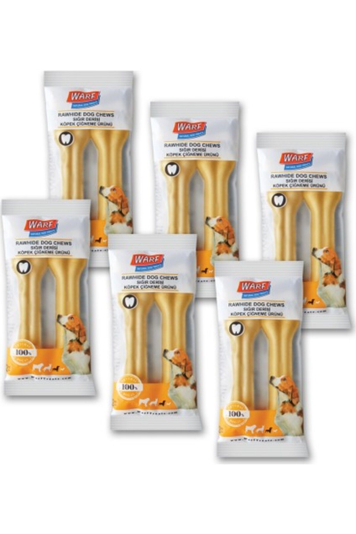Warf Naturel Ödül Kemiği 12,5 cm 2 Kemikli x 6 Paket