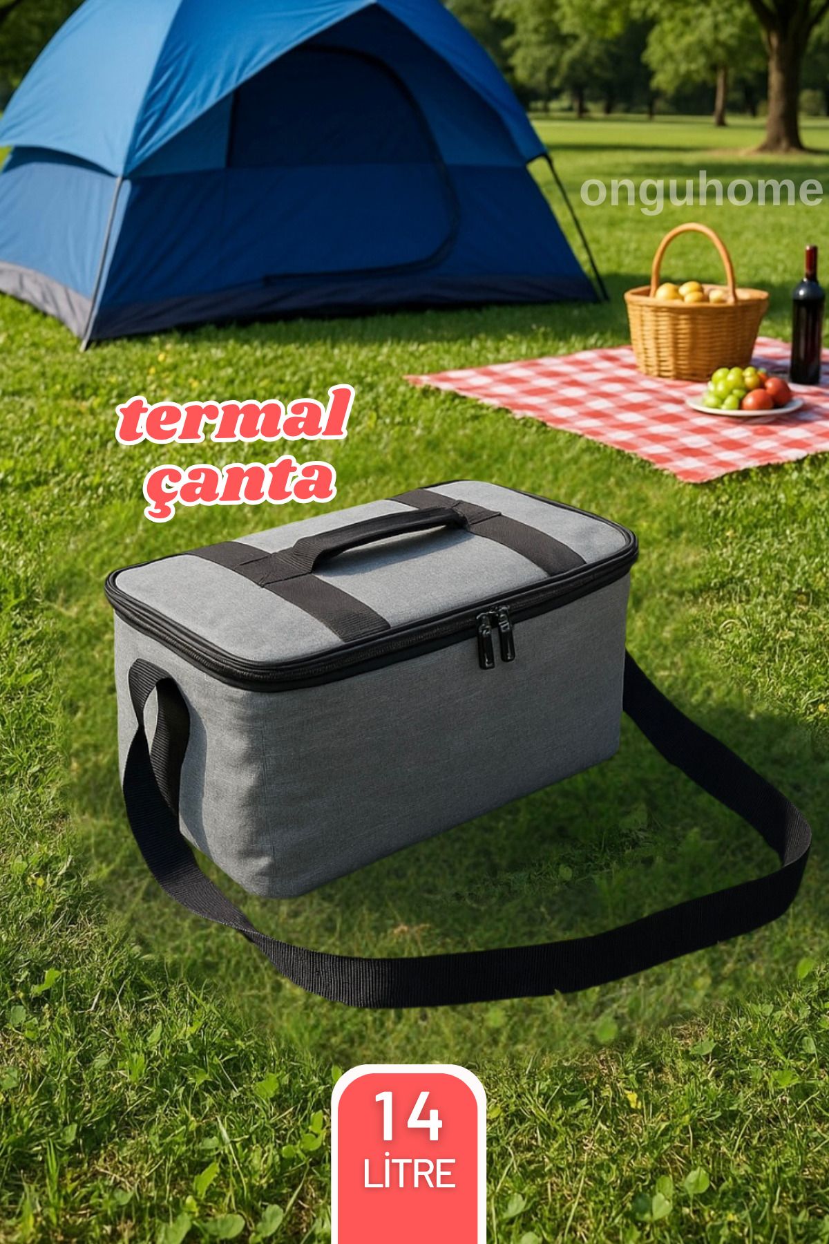 ongu home Yalıtımlı Termal Termos Çanta Hem Sıcak Hem Soğuk Tutar Plaj Piknik Kamp (18 Litre)