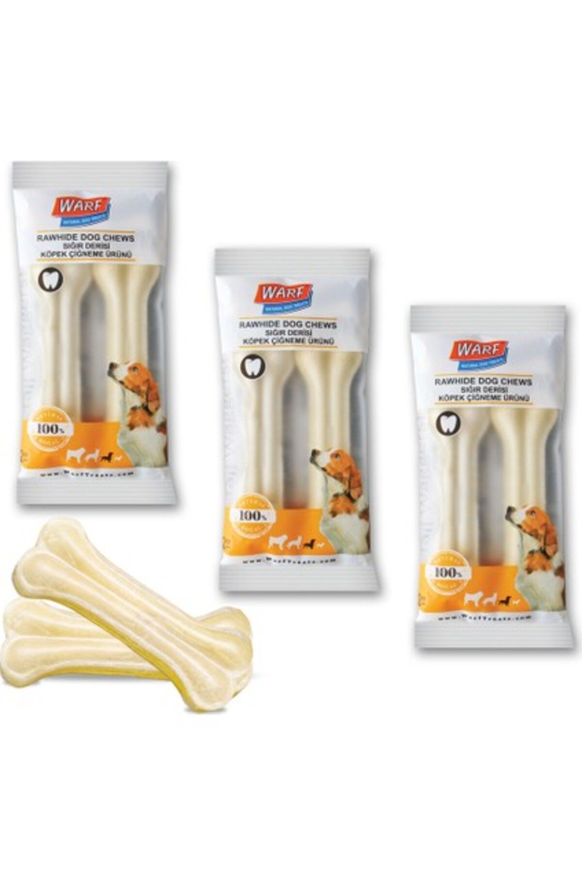 Warf Beyaz Ödül Kemiği 12,5 cm 3'lü