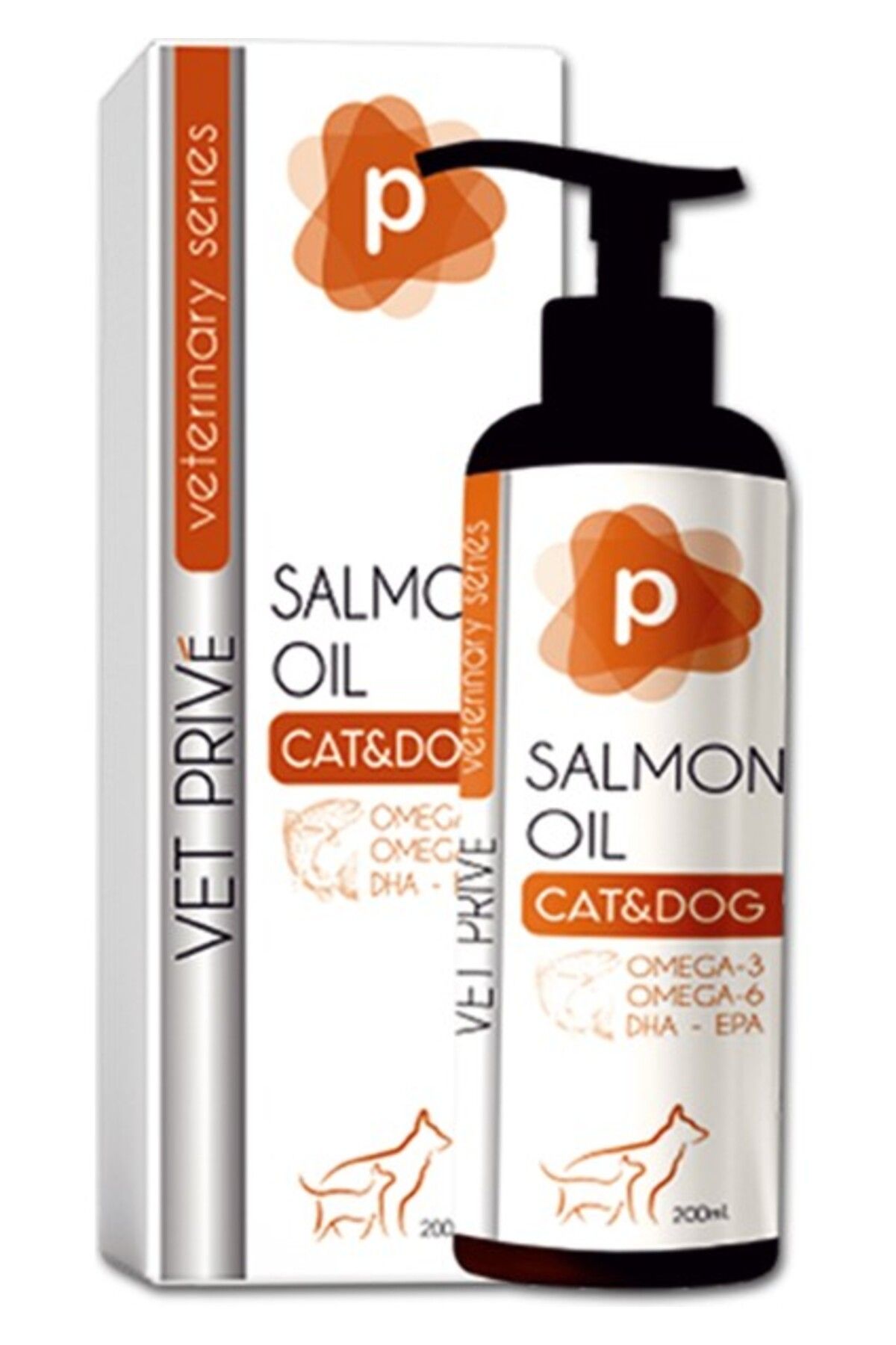 VetPrive Vet Prive Salmon Oil Omega 3 Omega 6 Sıvı Desteği Kedi&Köpek 200 ml
