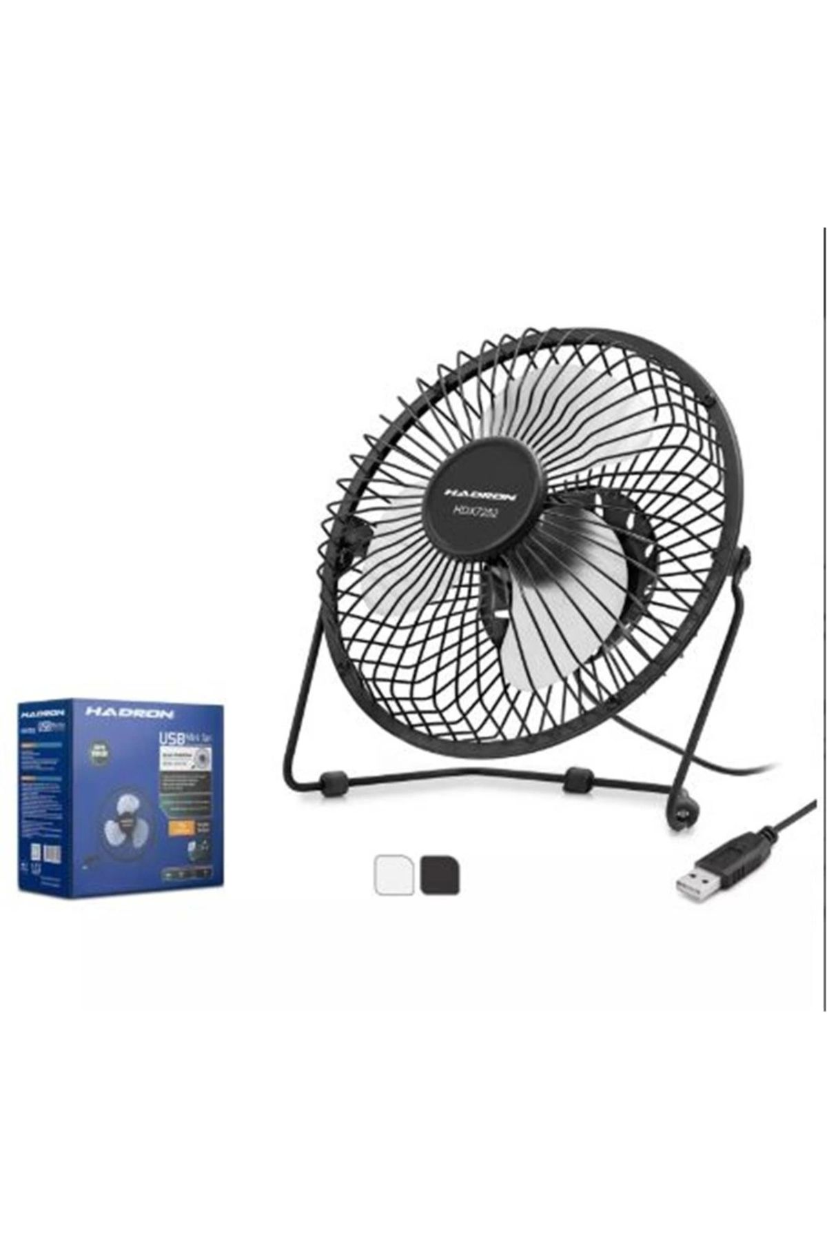 HADRON HDX7252 SİYAH VANTİLATÖR USB METAL18CM