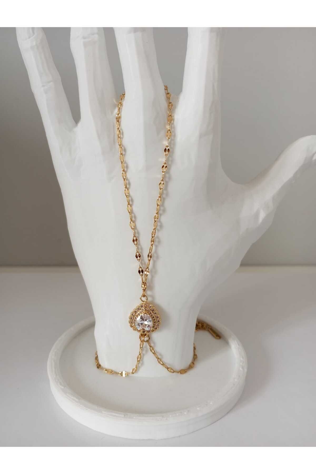 sessjewelry Çelik gold zirkon taşlı şahmeran