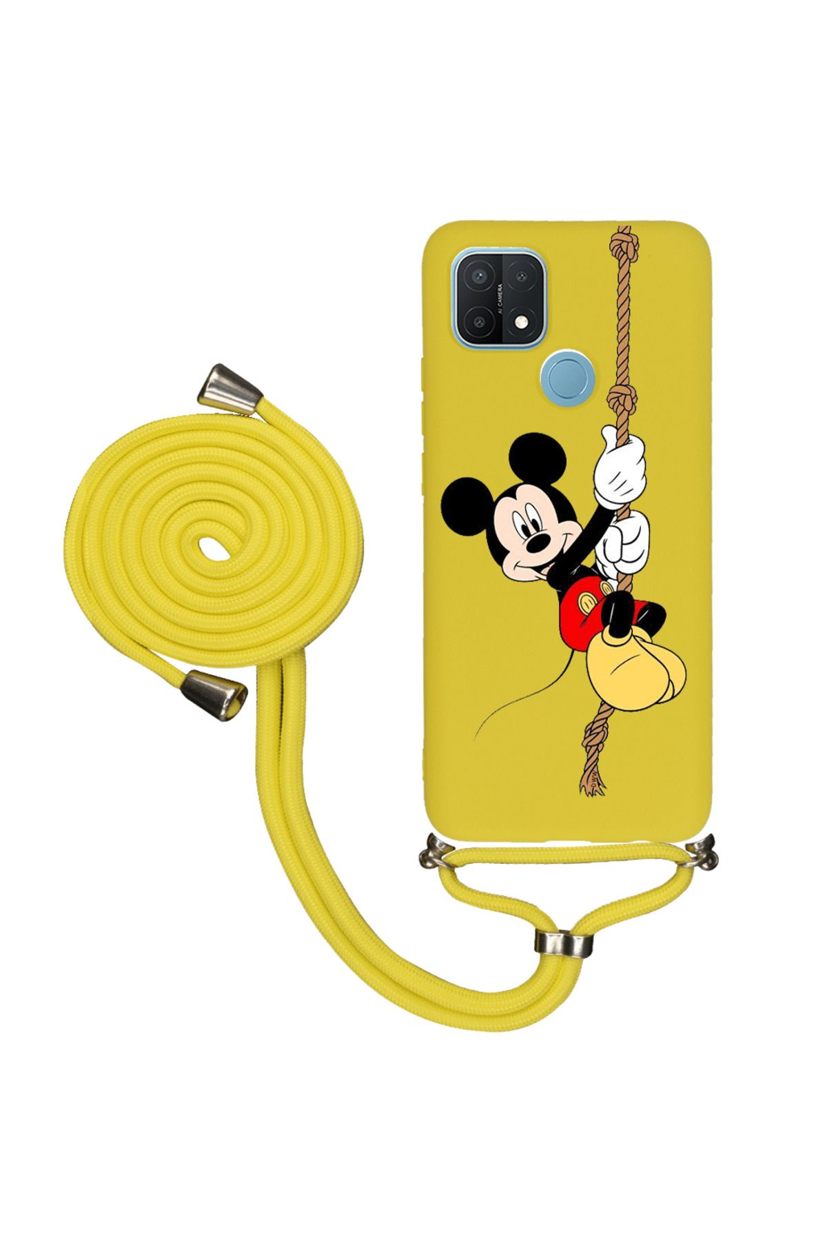 Royaleks Oppo A15s İpli Lansman Kılıf - Mickey Mouse