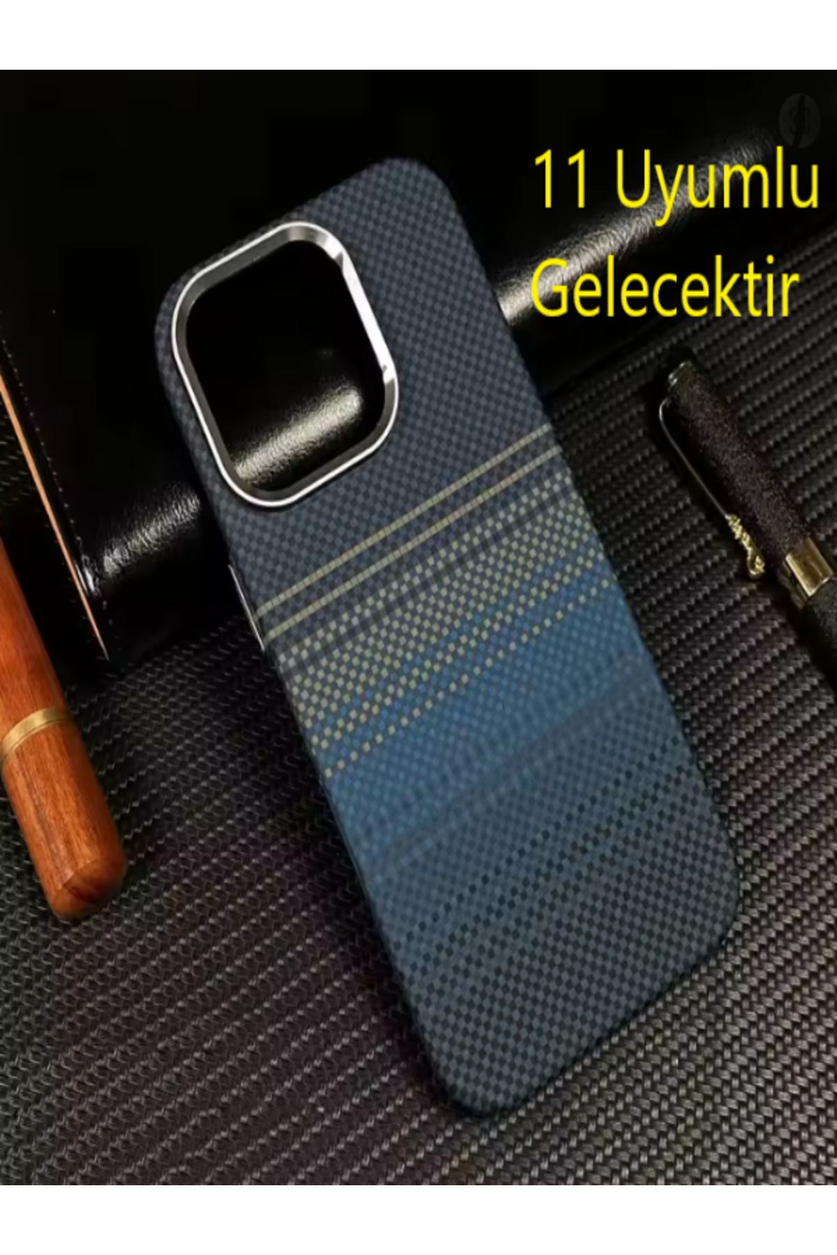 Kılıforyum iPhone 11 Karbon Kılıf Kamera Koruma Metal Çerçeveli Mıknatıslı Magsafe Destekli