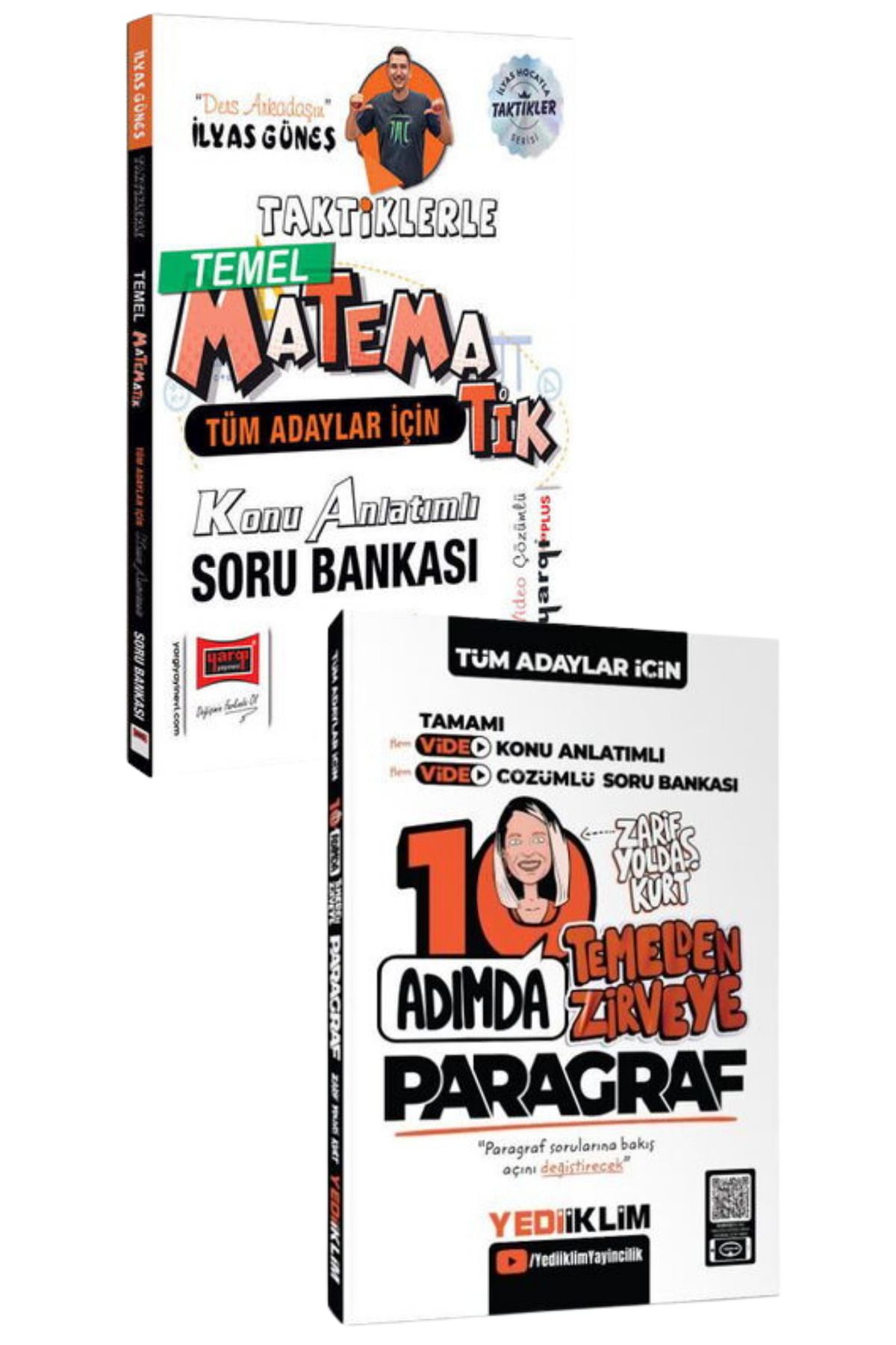 Yargı Yayınları Tüm Adaylar İçin Taktiklerle Temel Matematik+Paragraf Konu Anlatımlı Soru Bankası-2 KİTAP-SET