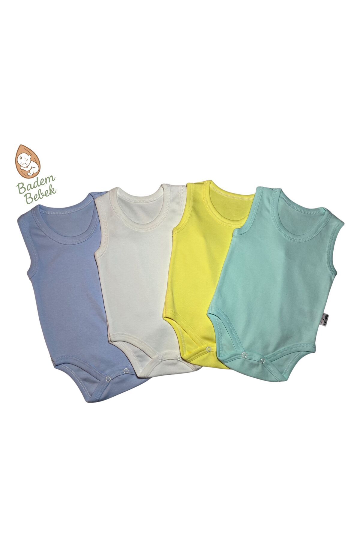 yumiyum BADEM BEBEK %100 PAMUK BODY ZIBIN 4'LÜ ÇITÇITLI SET