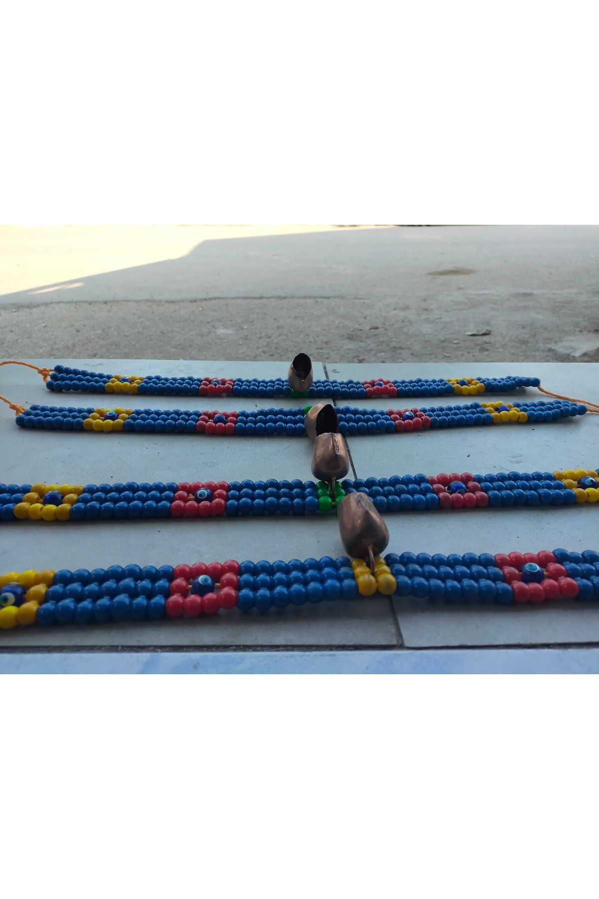 Tasmaa 57 CM RENKLİ BONCUKLU ZİLLİ ÇANLI TASMA YULAR