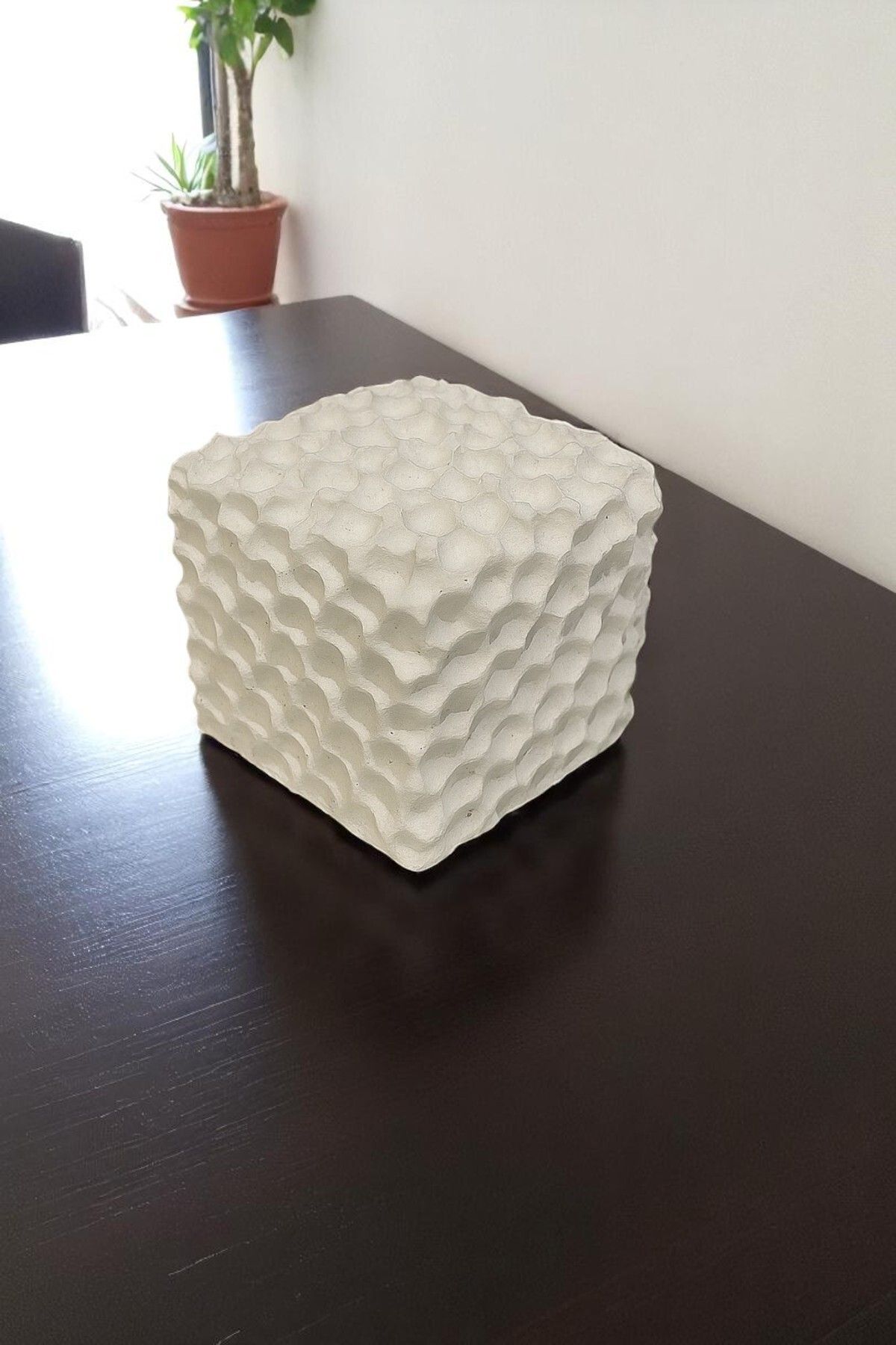 ERSE HOME Petek Model Beyaz Renk Beton Dekor Ürün, Hediyelik