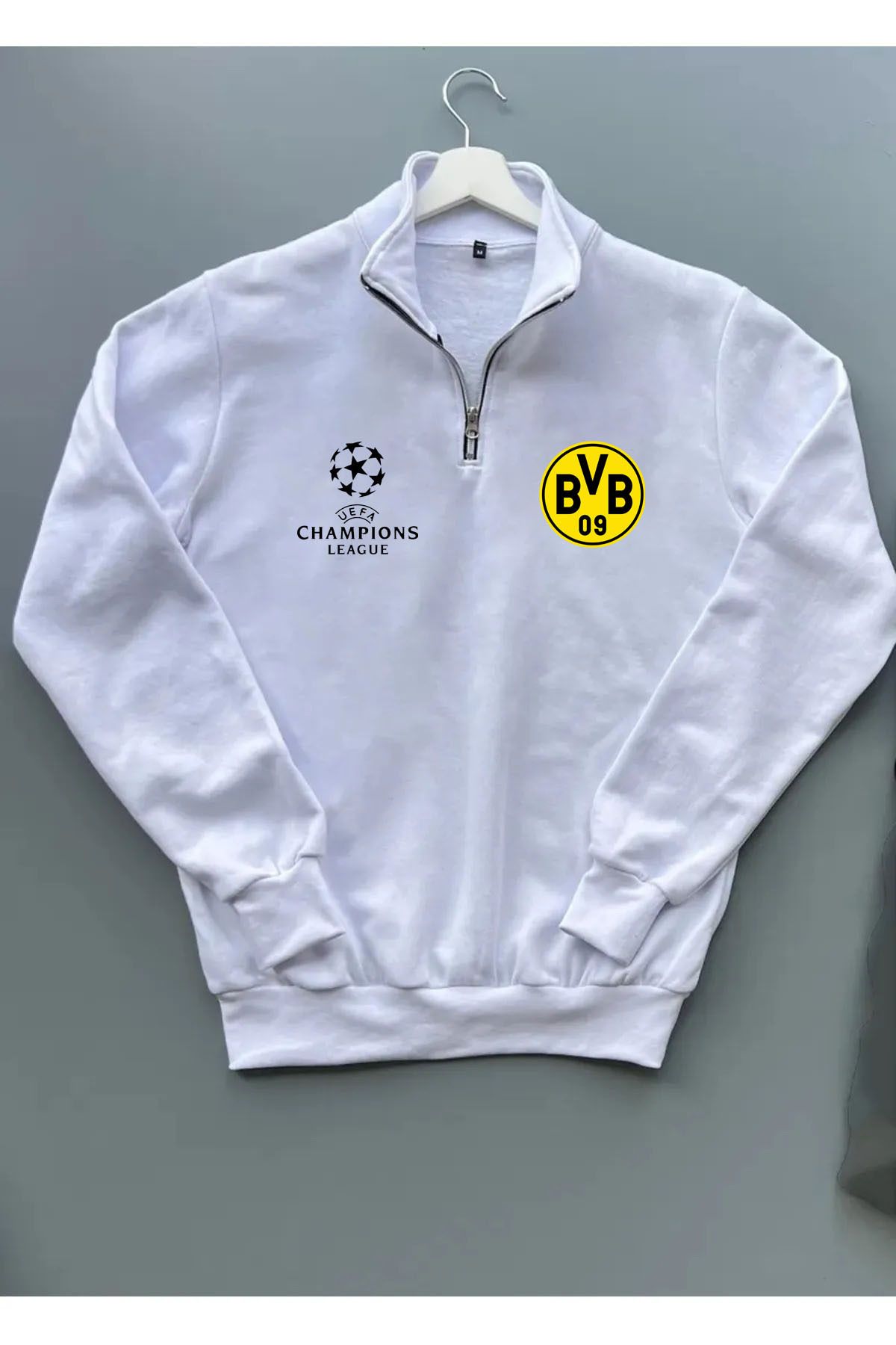 Pisa Art CHAMPİONS LEAGUE DORTMUND SARI DUVAR DİK YAKA SWEATSHİRT UNİSEX ÖZEL TASARIM