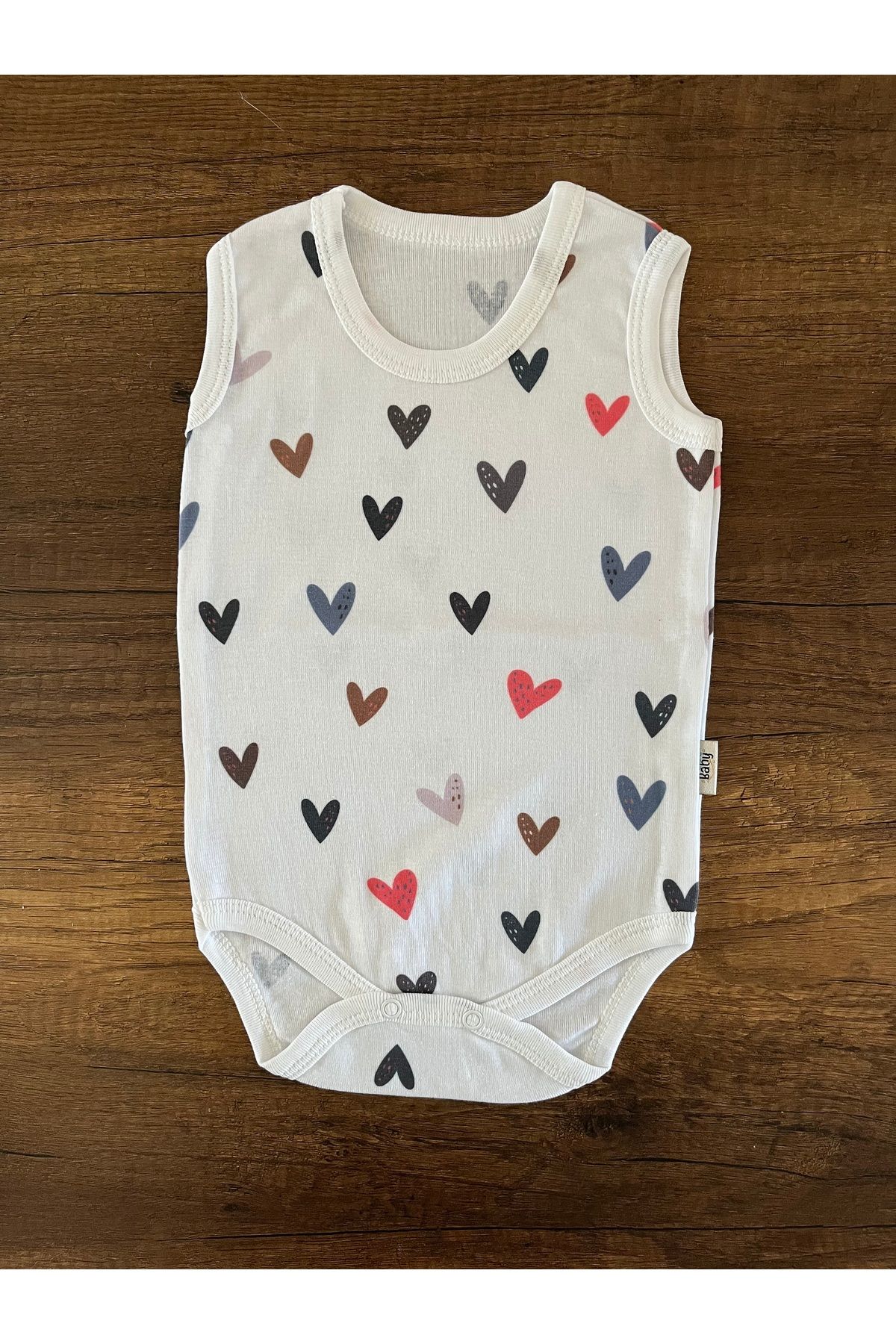 SHOPNEST 1 Adet Kolsuz Kız Erkek Bebek Badi Body Zıbın Alttan Çıtçıtlı Bisiklet Yaka Yenidoğan Bayram