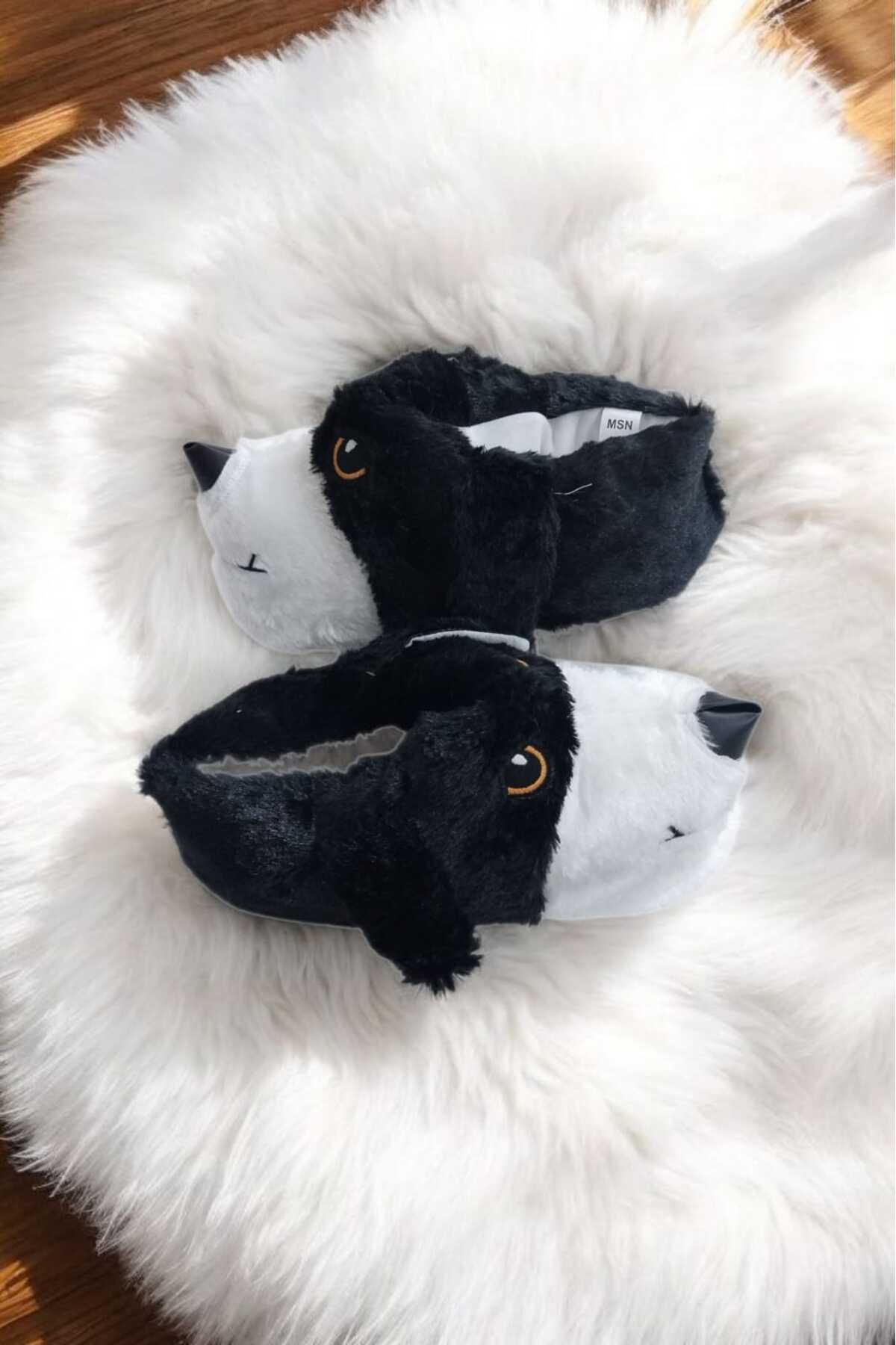 Migenty Köpek figürlü ERKEK Panduf Rahat Ve Şık süper yumuşak peluş kumaş ev pandufu kaymaz tabanlı görsel 3