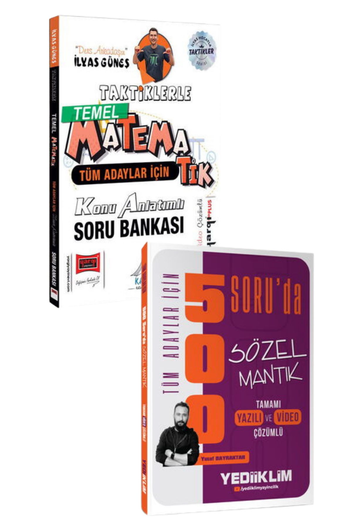 Yargı Yayınları Tüm Adaylar İçin Taktiklerle Temel Matematik+500 Soruda Sözel Mantık Konu Anlatımlı Soru Bankası-SET