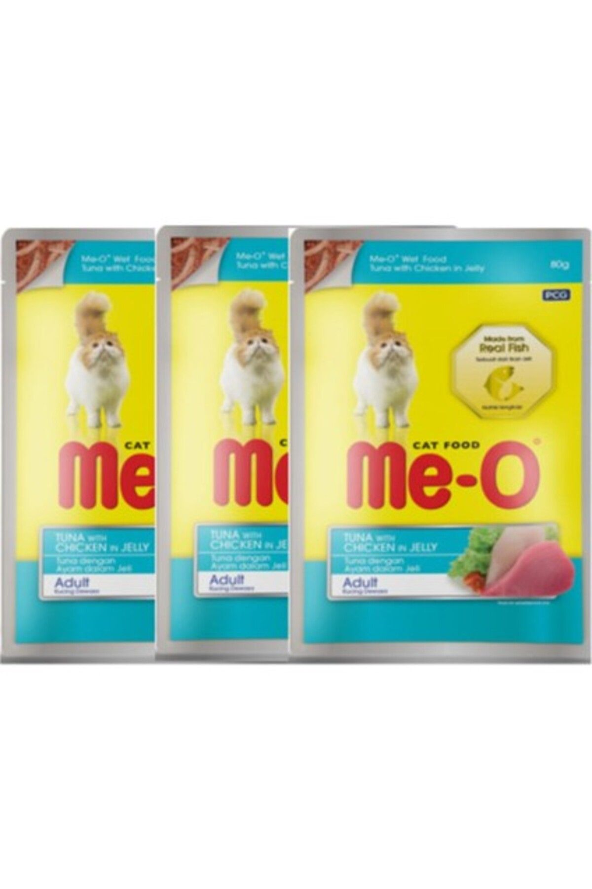me-o Kedi Yaş Maması Jöle Içinde Ton Balıklı ve Tavuklu 80GR