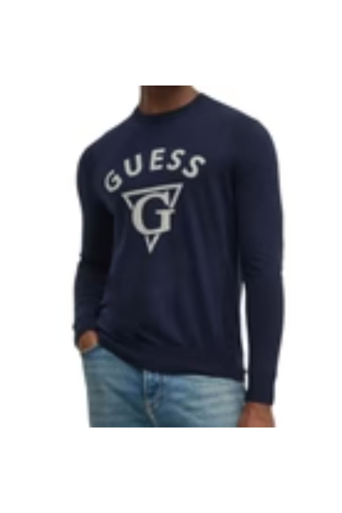 Guess Edgar Erkek İpek Yün Karışımlı Triko