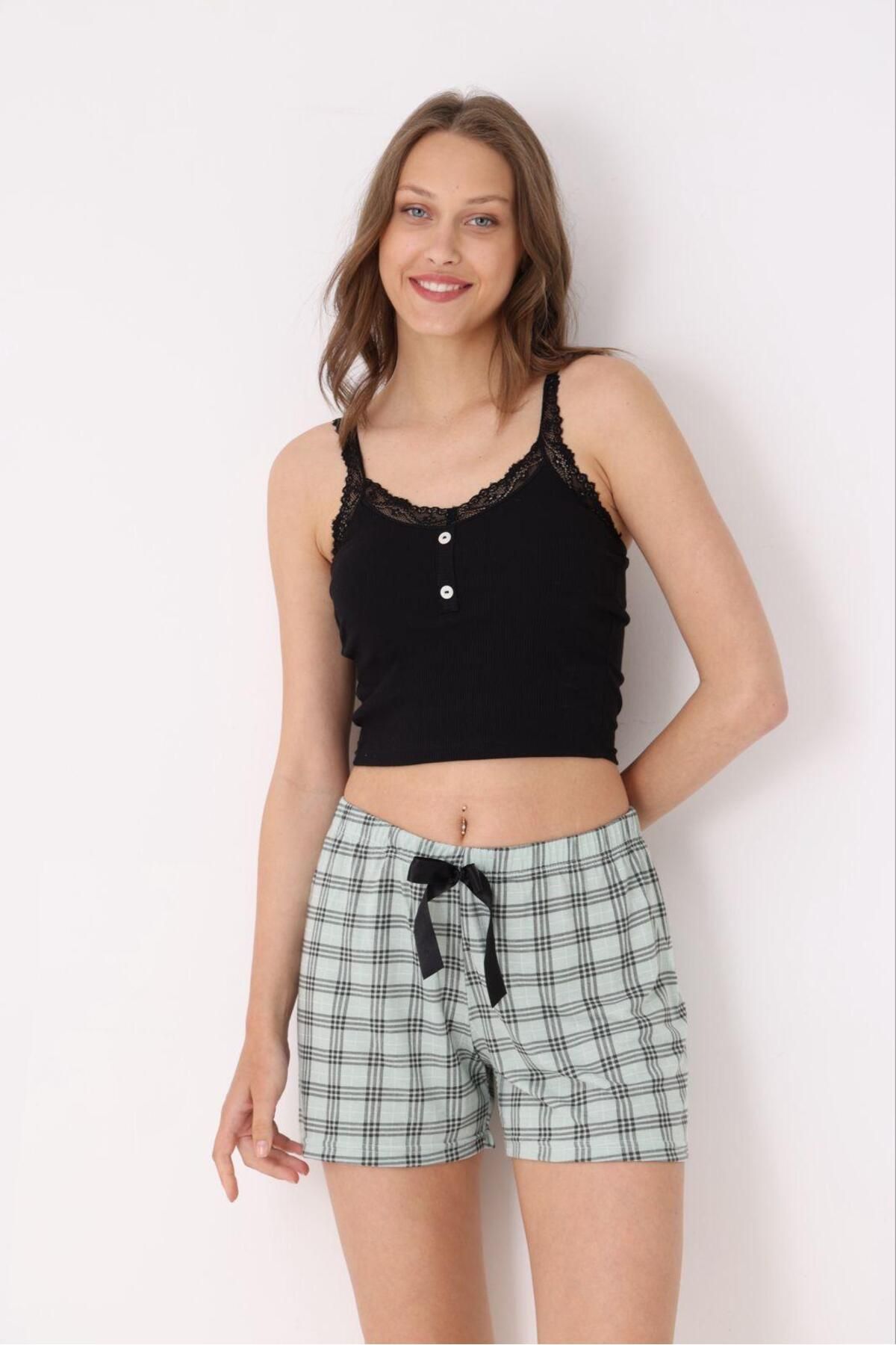 HUBEN viskon şort pijama altı