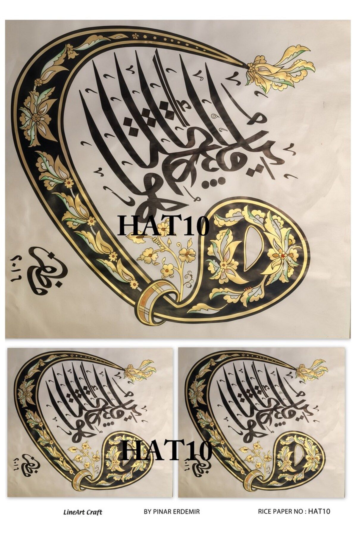 LİNEART PİRİNÇ DEKOPAJ KAĞIDI HAT10 Hat Serisi 29x42cm
