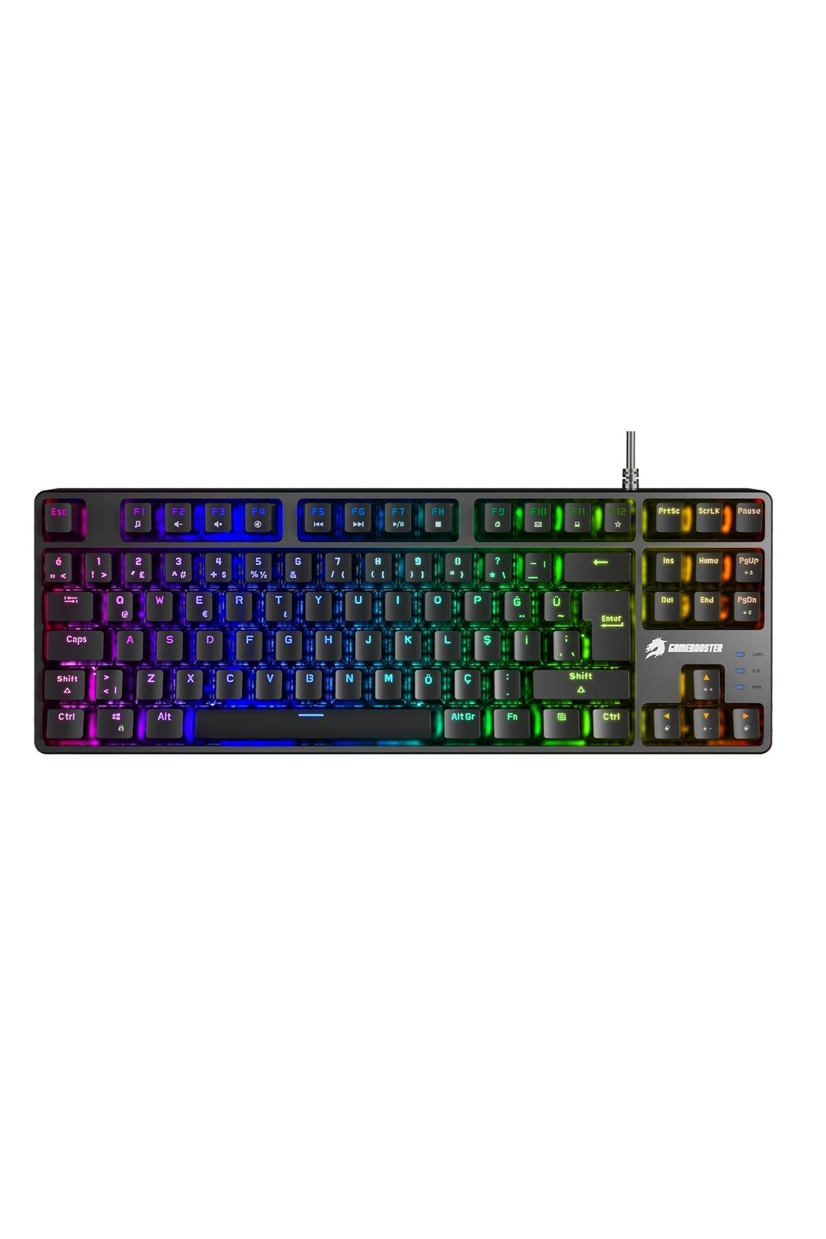 GAMEBOOSTER G23B Enigma TKL Rainbow Aydınlatmalı Red Switch Mekanik Siyah Oyun Klavyesi