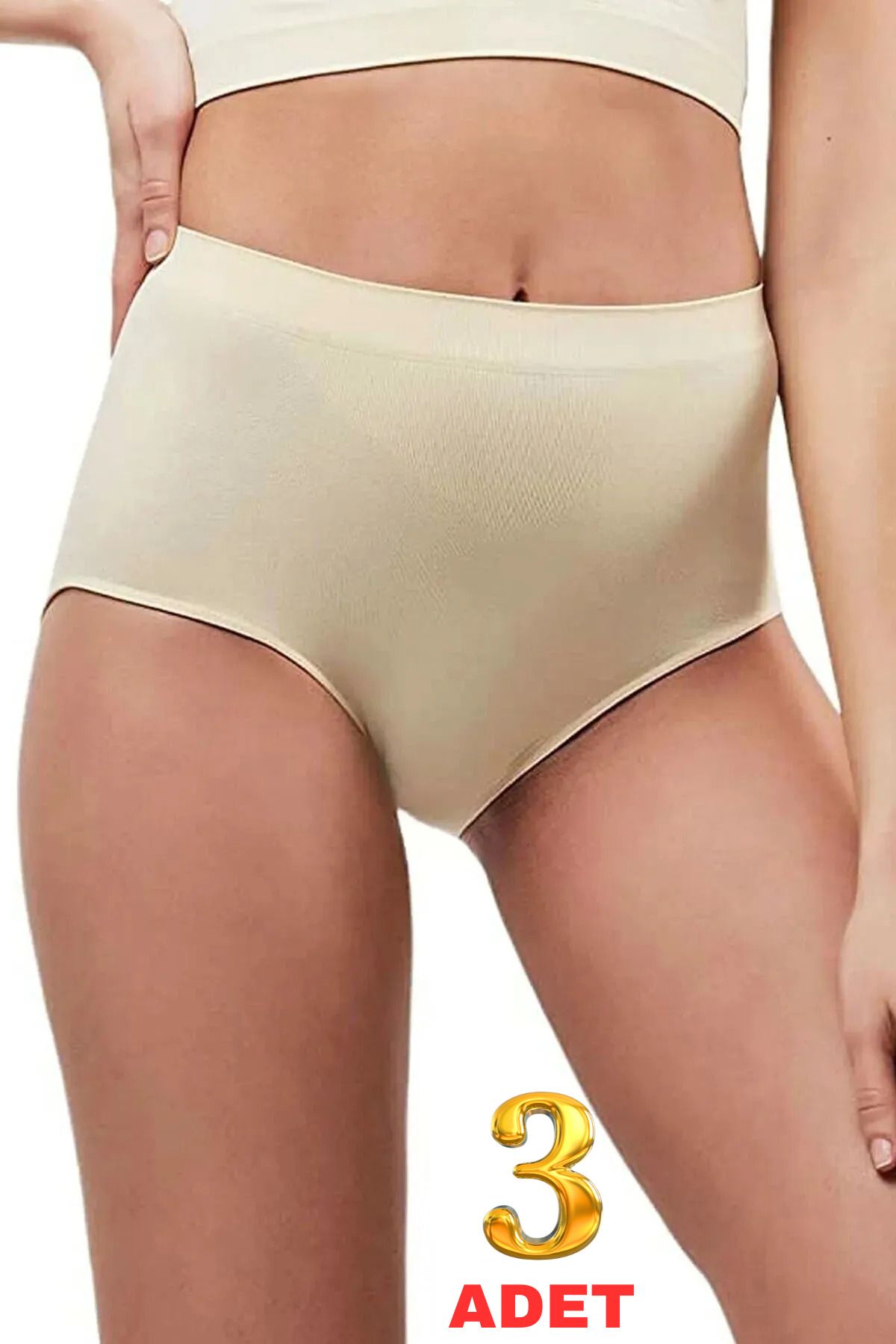 Limon Socks Yüksek Bel Dikişsiz Lastiksiz Kilot Lazer Kesim Iz Yapmayan (3 ADET) Kadın Külot
