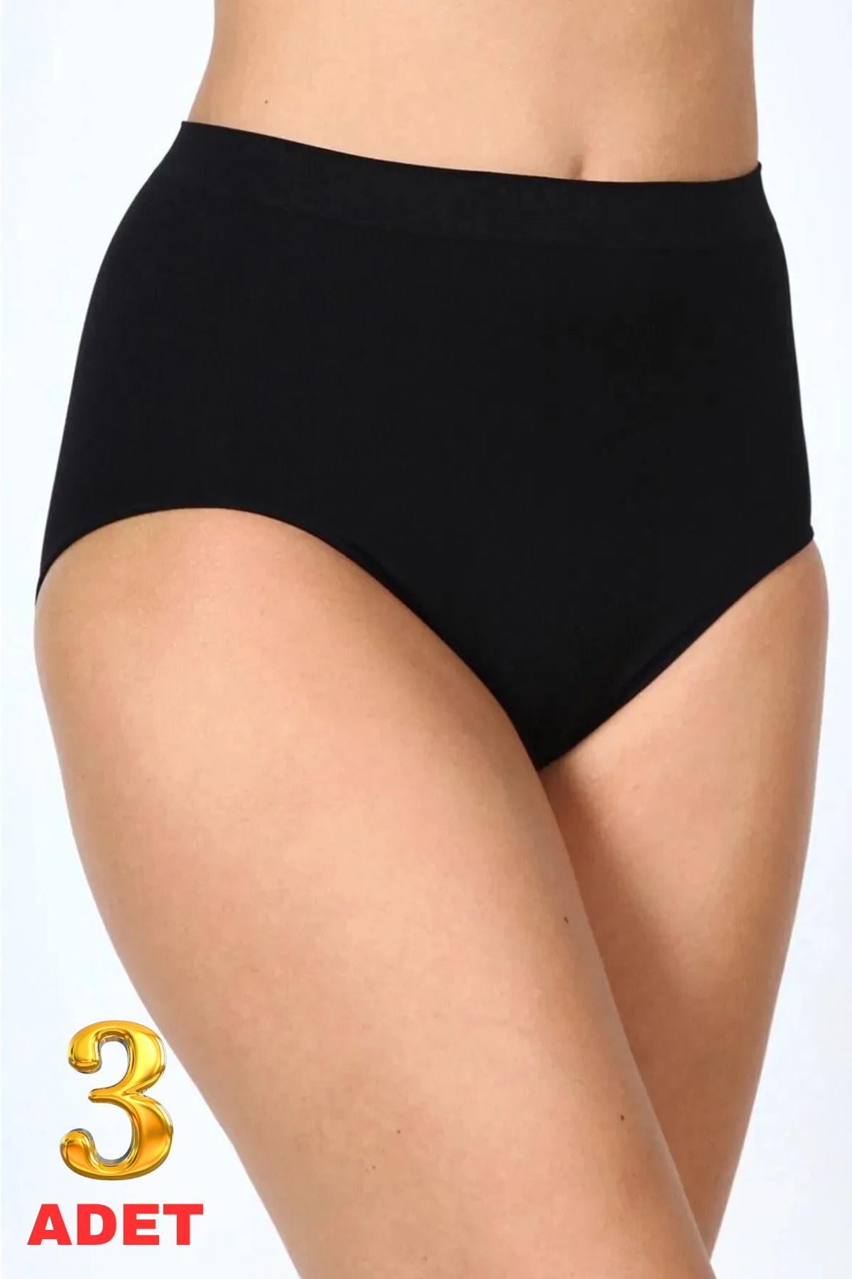 Limon Socks Yüksek Bel Dikişsiz Lastiksiz Kilot Lazer Kesim Iz Yapmayan (3 ADET) Kadın Külot