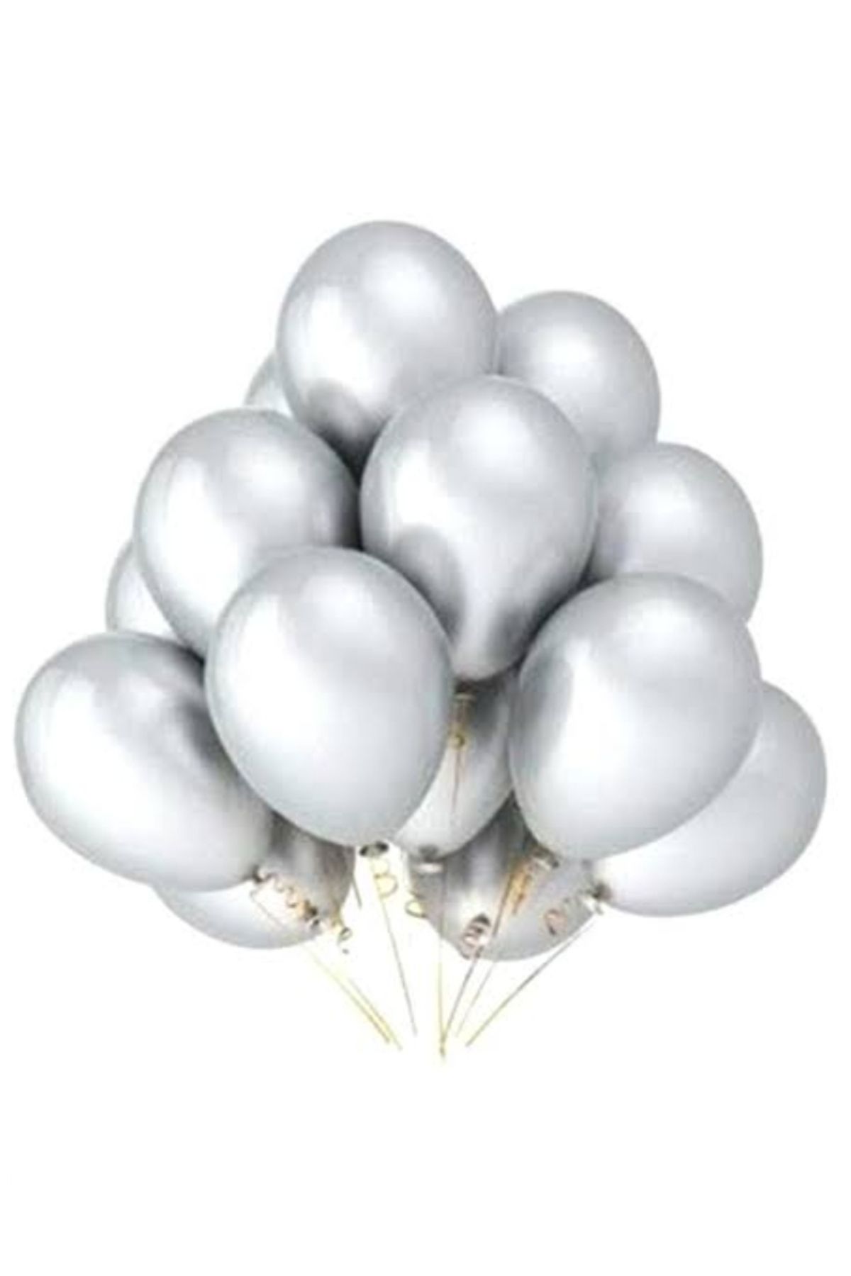 BALONCU TOYS Baloncu Metalik Gümüş renk Balon 30 cm 12 inç 20 Adetli