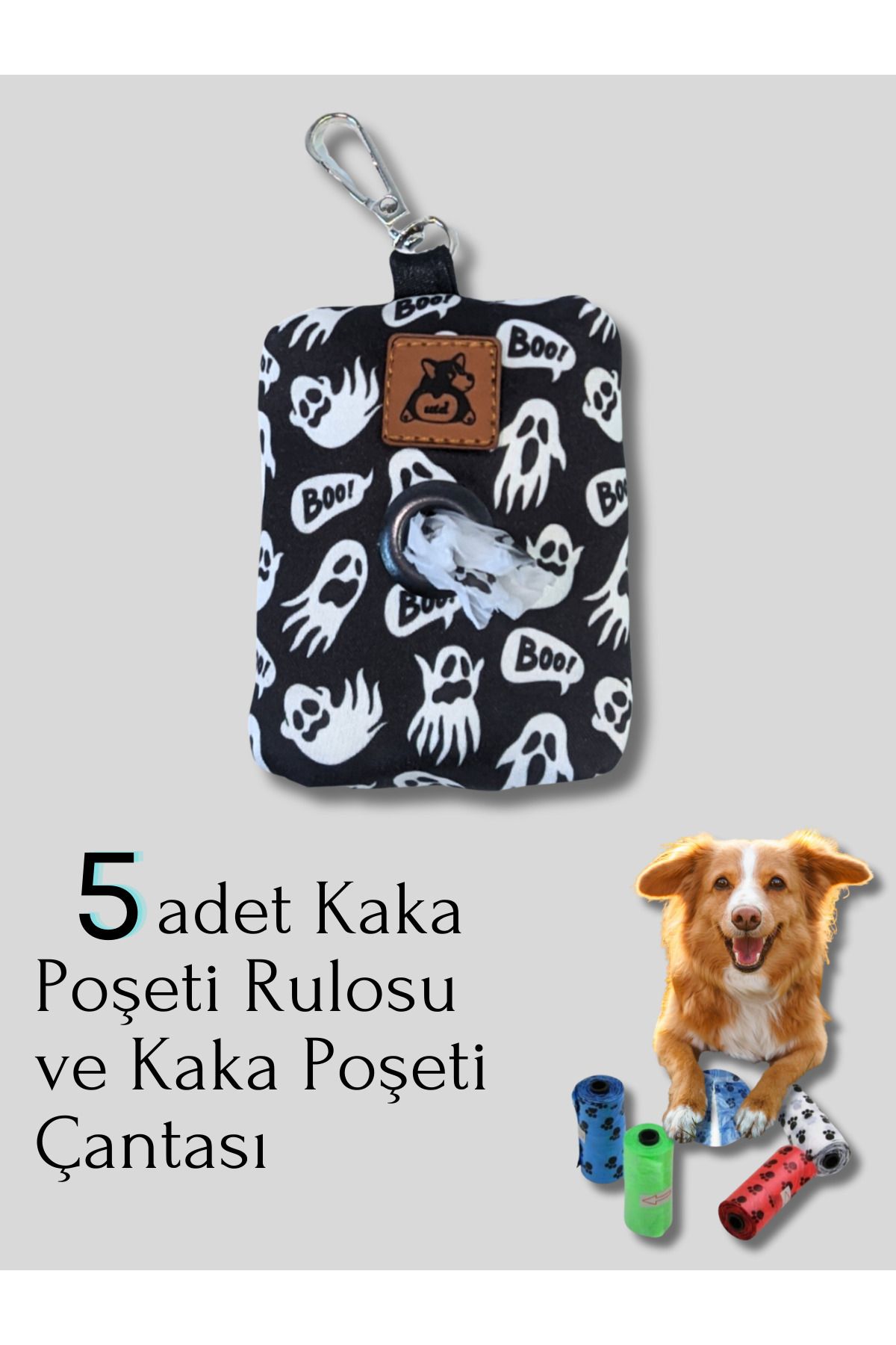 UTDpet Boo Köpek Kaka Poşeti Çantası ve 5 adet Rulo Seti