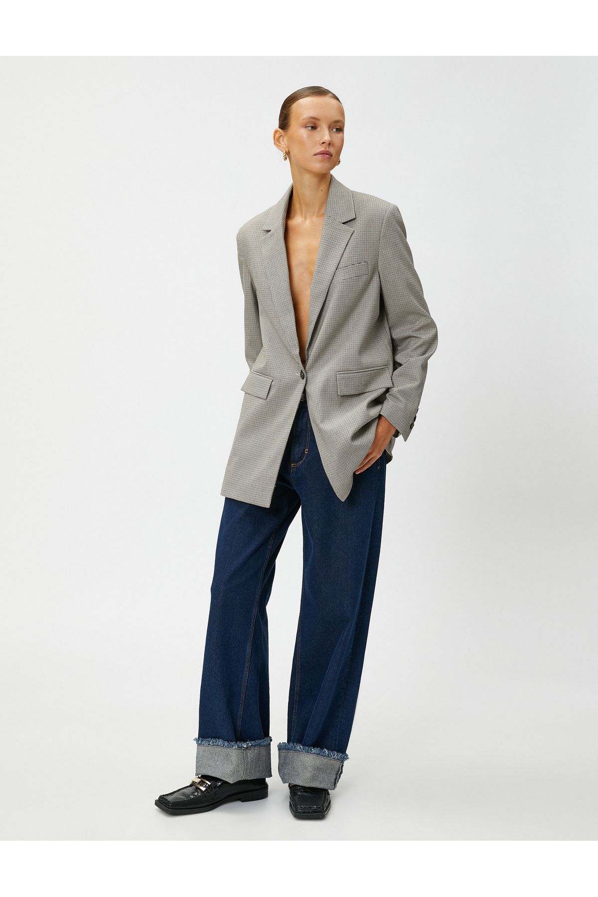 Koton KT - Oversize Blazer Ceket Tek Düğmeli