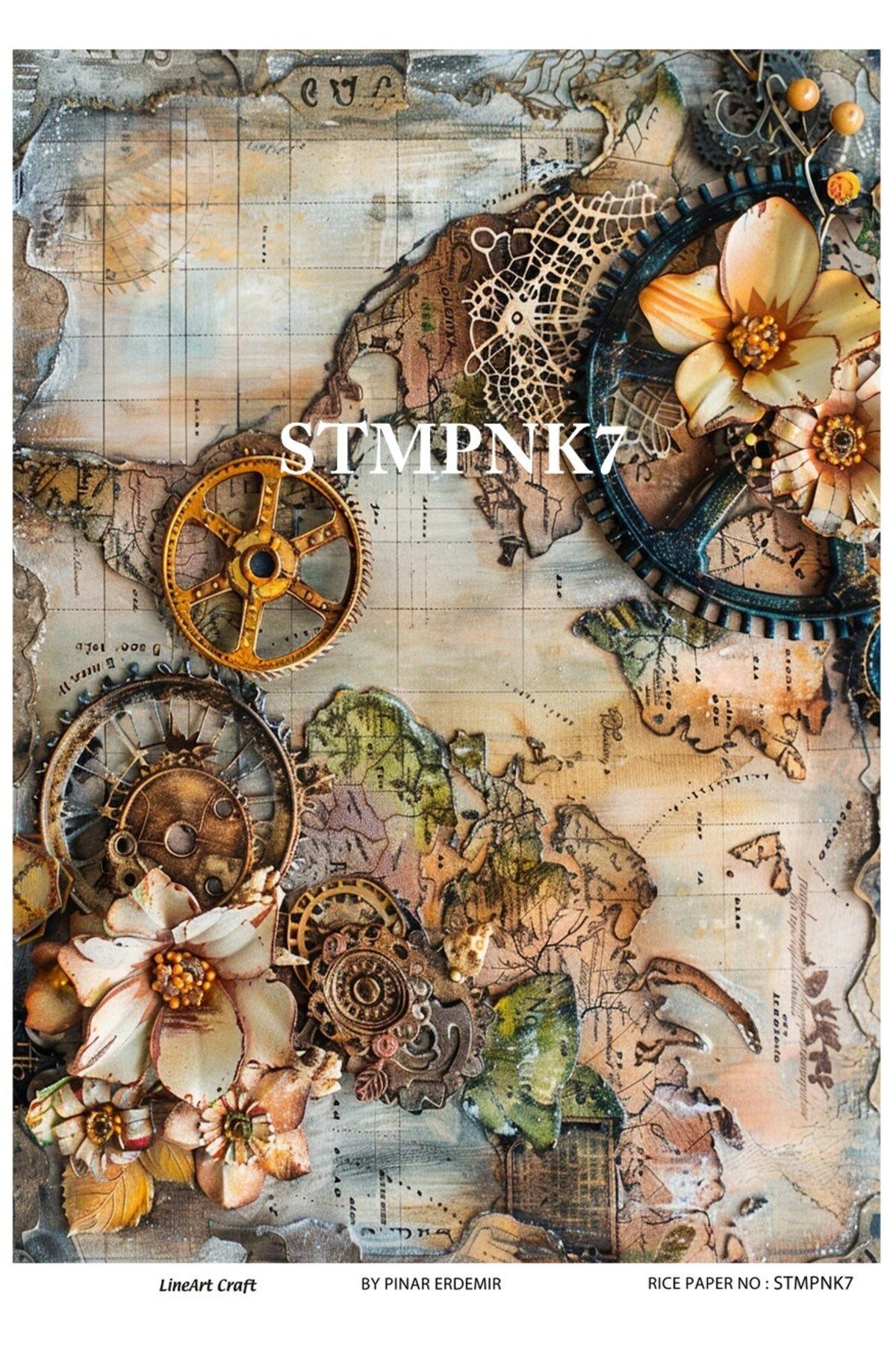 LİNEART Lineart Pirinç Dekopaj Kağıdı STMPNK7 29x42cm