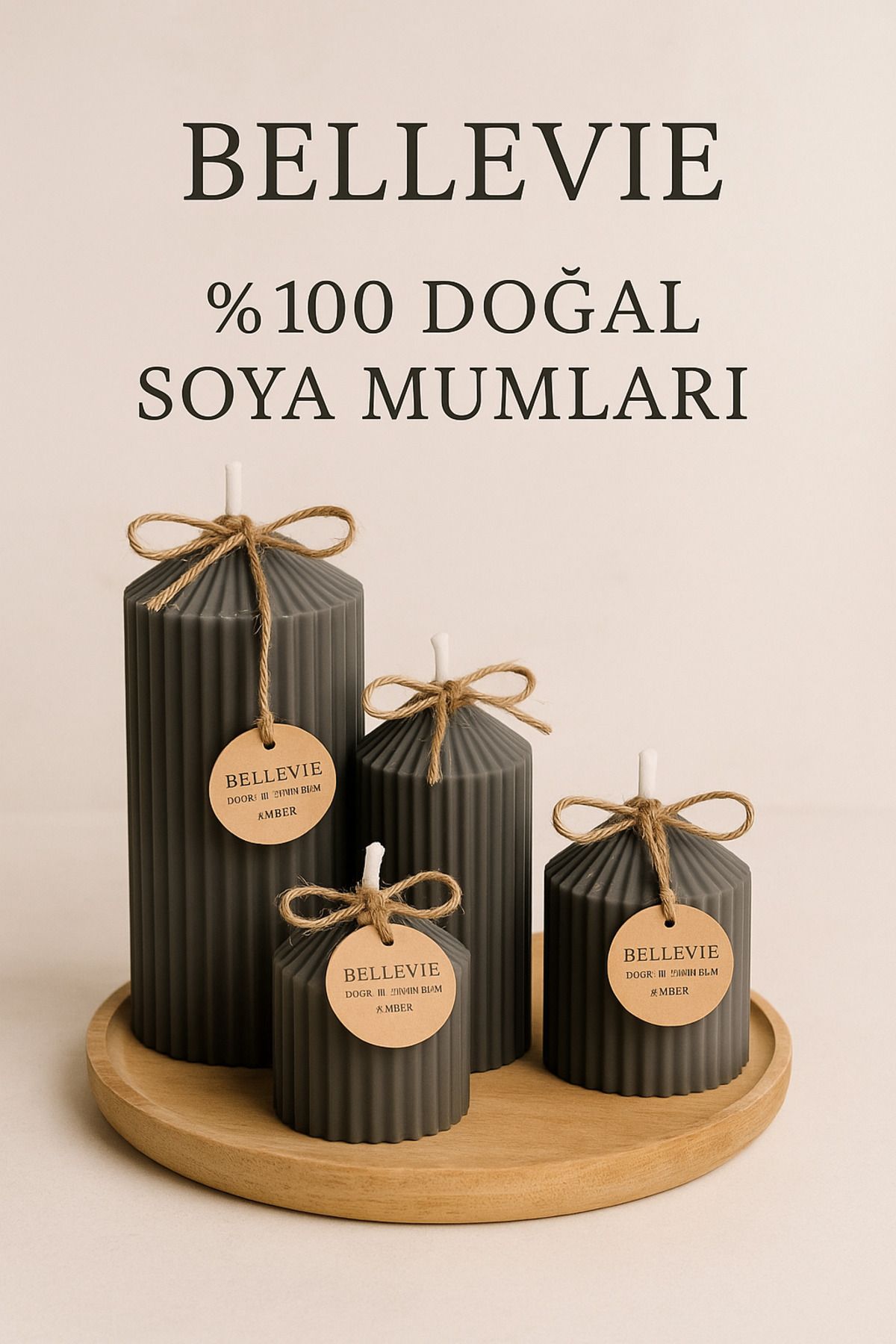 Handmade Dekoratif mumlar 4'lu mum seti doğal el yapımı